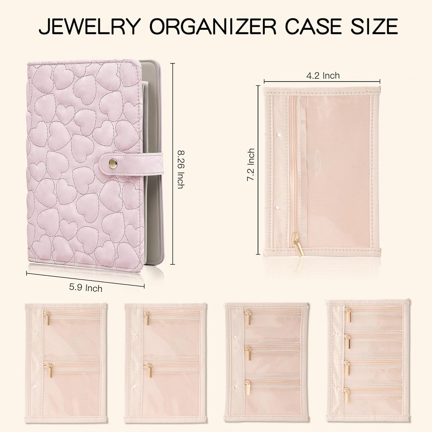 Travel Jewelry Organizer Case,Jewelry Storage Roll Bag for Women,Tangle-Free Portable Storage for Necklaces & Earrings/Rings/Bracelets,Jewelry Storage Book, Waterproof Organizer Bag