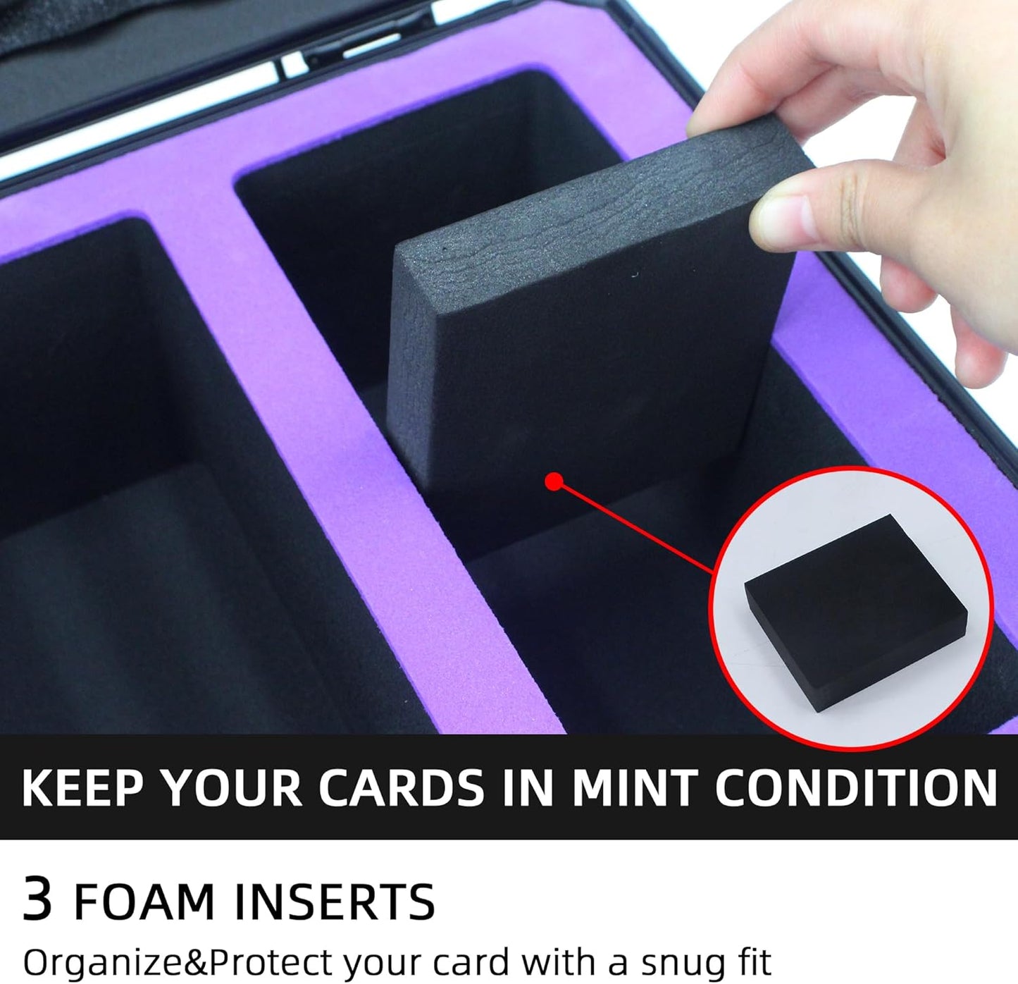 Graded Card Storage Box; Durable Sports, PSA Card Storage Case- Trading Card Storage Box - PSA Slab Case For Top Loaders (PURPLE, 14.17x11.2x7 inches)