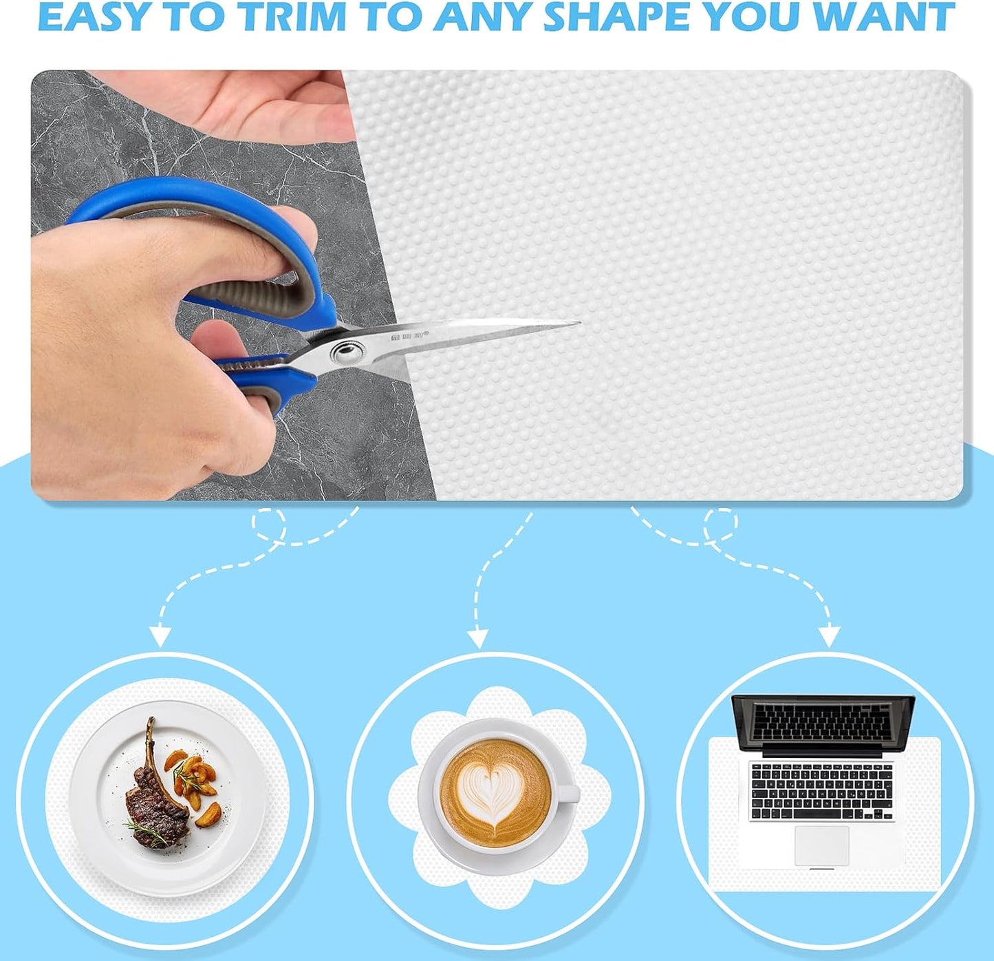 Drawer Liners, Waterproof Shelf Liner, Anti-Slip Non-Adhesive BPA Free Kitchen Cupboard Cabinet Liner Refridge Fridge Mats Sink Protector Strong Durable for Home (White/23.6in x 20Ft)