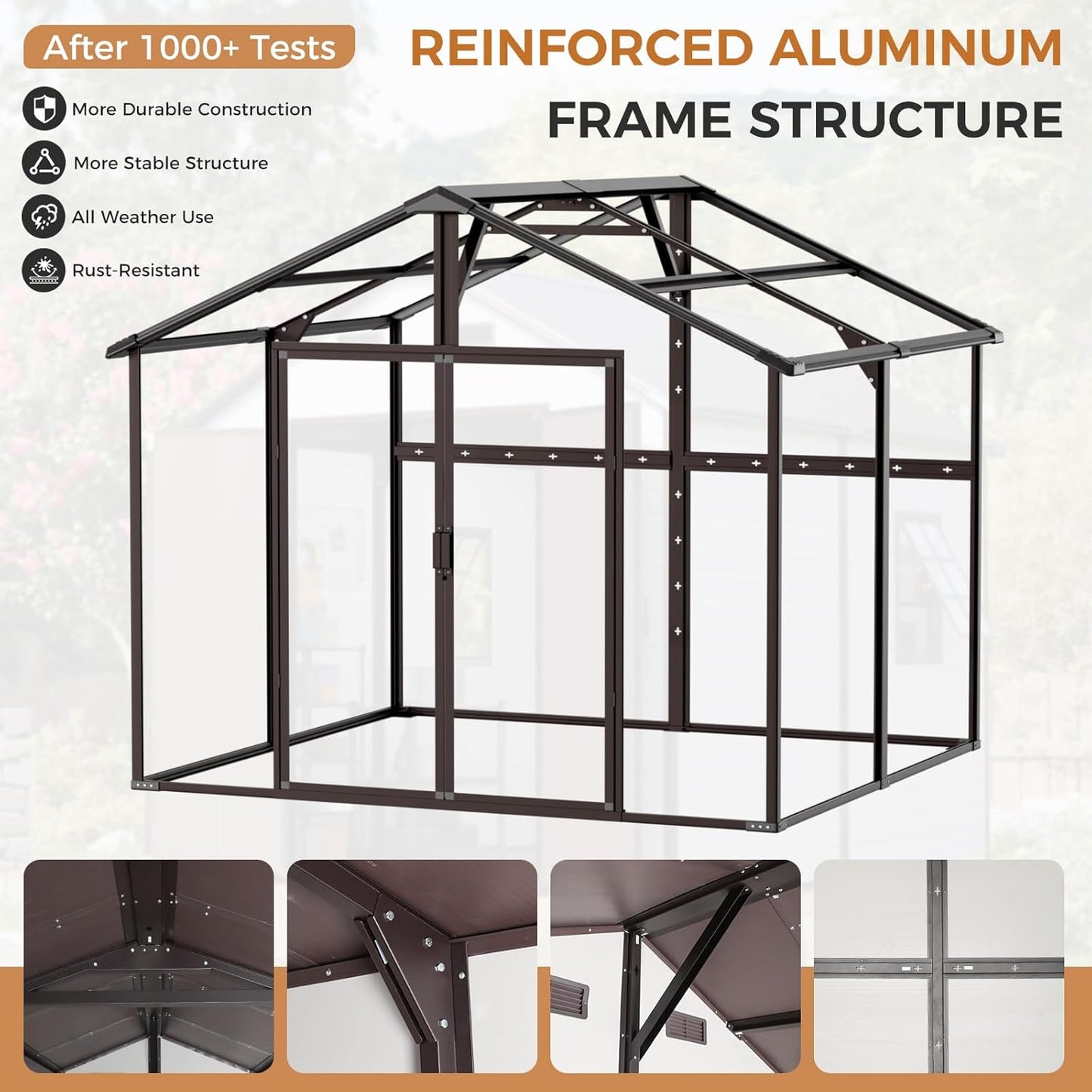 8x8 FT Outdoor Storage Shed, Waterproof Resin Shed with Floor Included & Lockable Door & Window & Vents, Outside Plastic Sheds for Backyard, Patio, Poolside, Lawn, Dove Grey