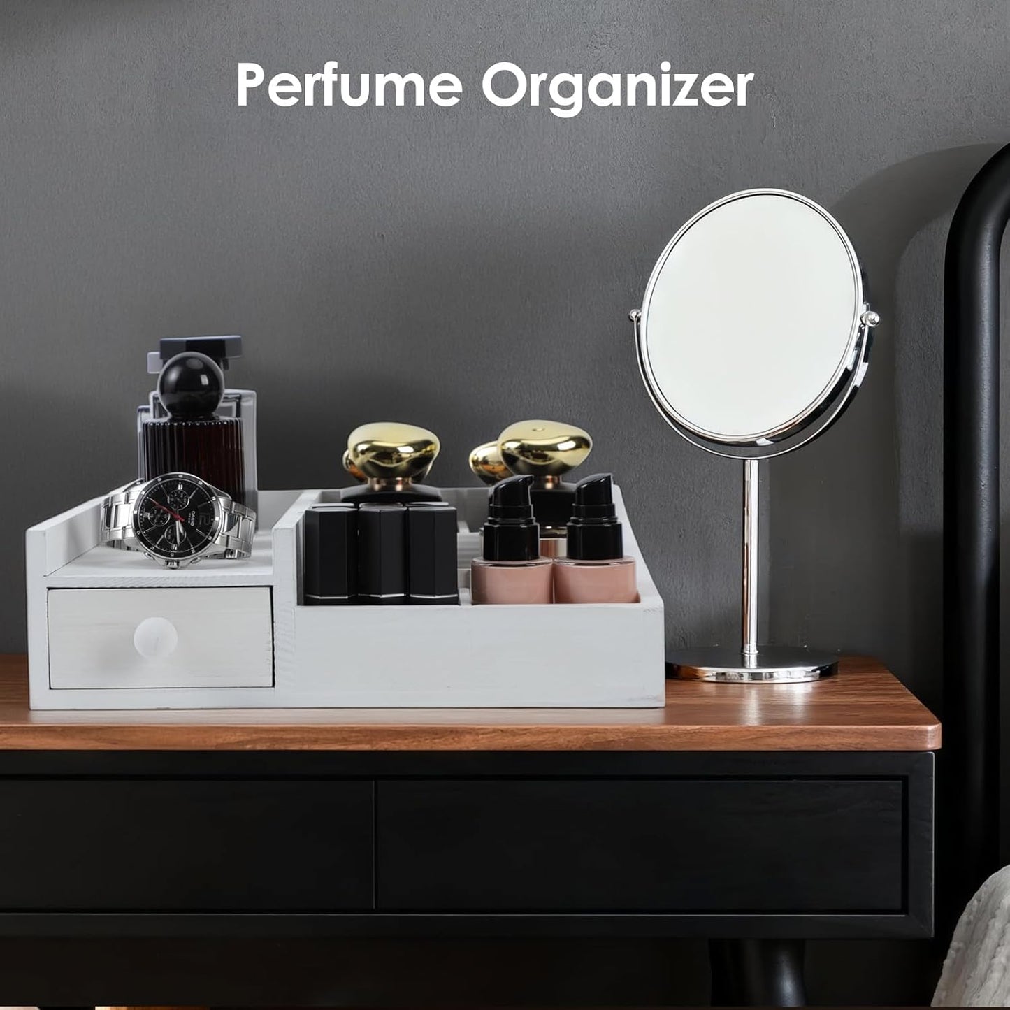 Cologne Organizer For Men,Perfume Organizer,Bathroom Organizers,Coffee Station Organizer,Shelf For Bathroom Counter,Counter Storage,Perfume Stand,Cologne Stand,Organizers for Vanity,Mens Gifts