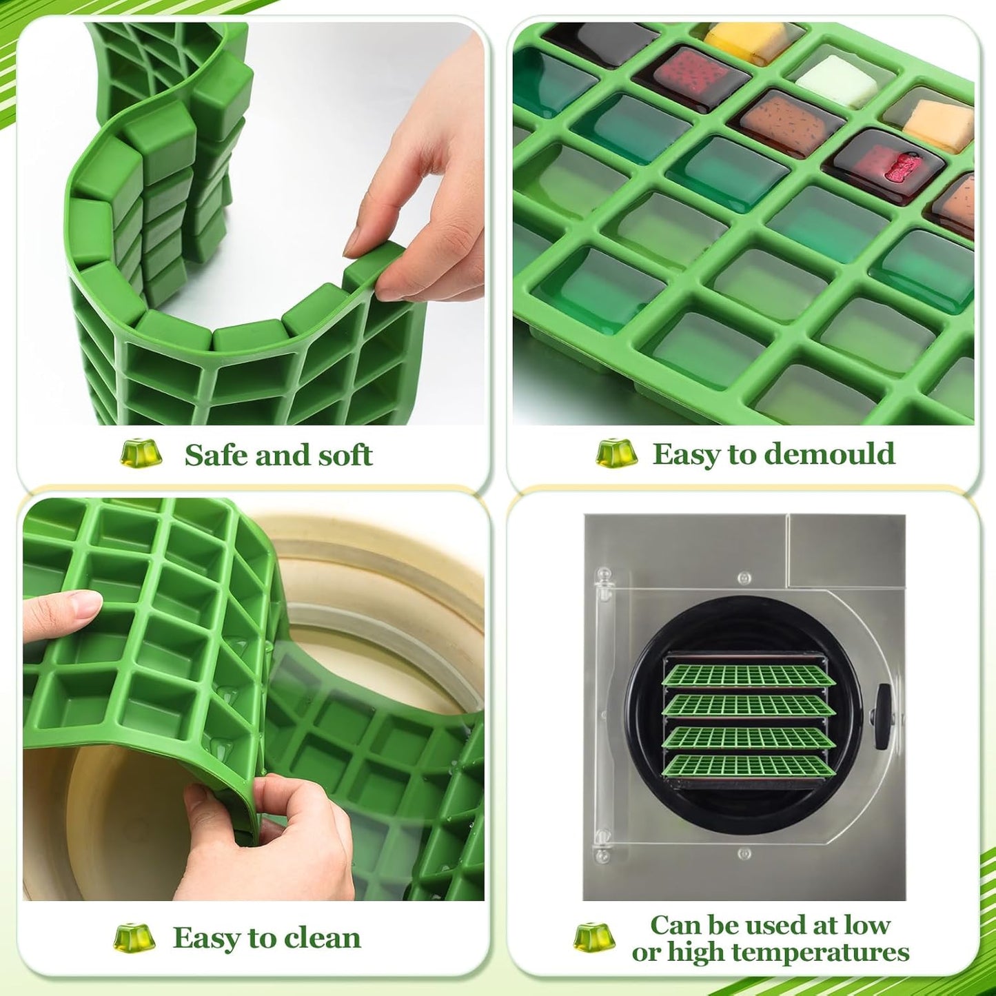 5 Pcs Silicone Food Molds for Harvest Right Freeze Dryer Harvest Right Medium Square Trays Dividers Food Mold for Fruit Vegetable Cake Freeze Drying Accessories (Medium)