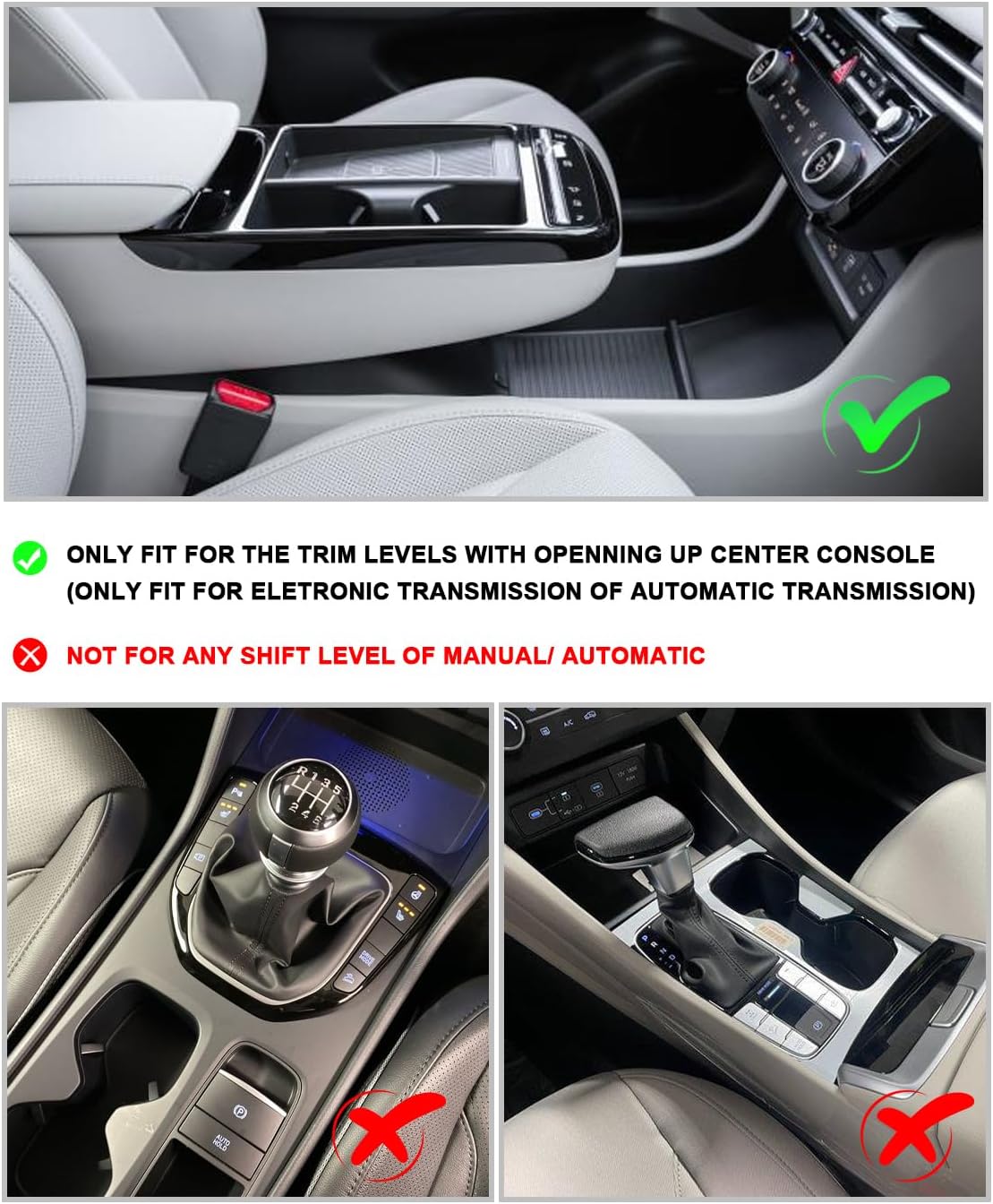 CDEFG for 2025 2026 Hyundai Tucson Limited Center Console Organizer, for 2025 2026 Hyundai Tucson Accessories Middle Console Storage Box(Electronic Transmission of AT ONLY)