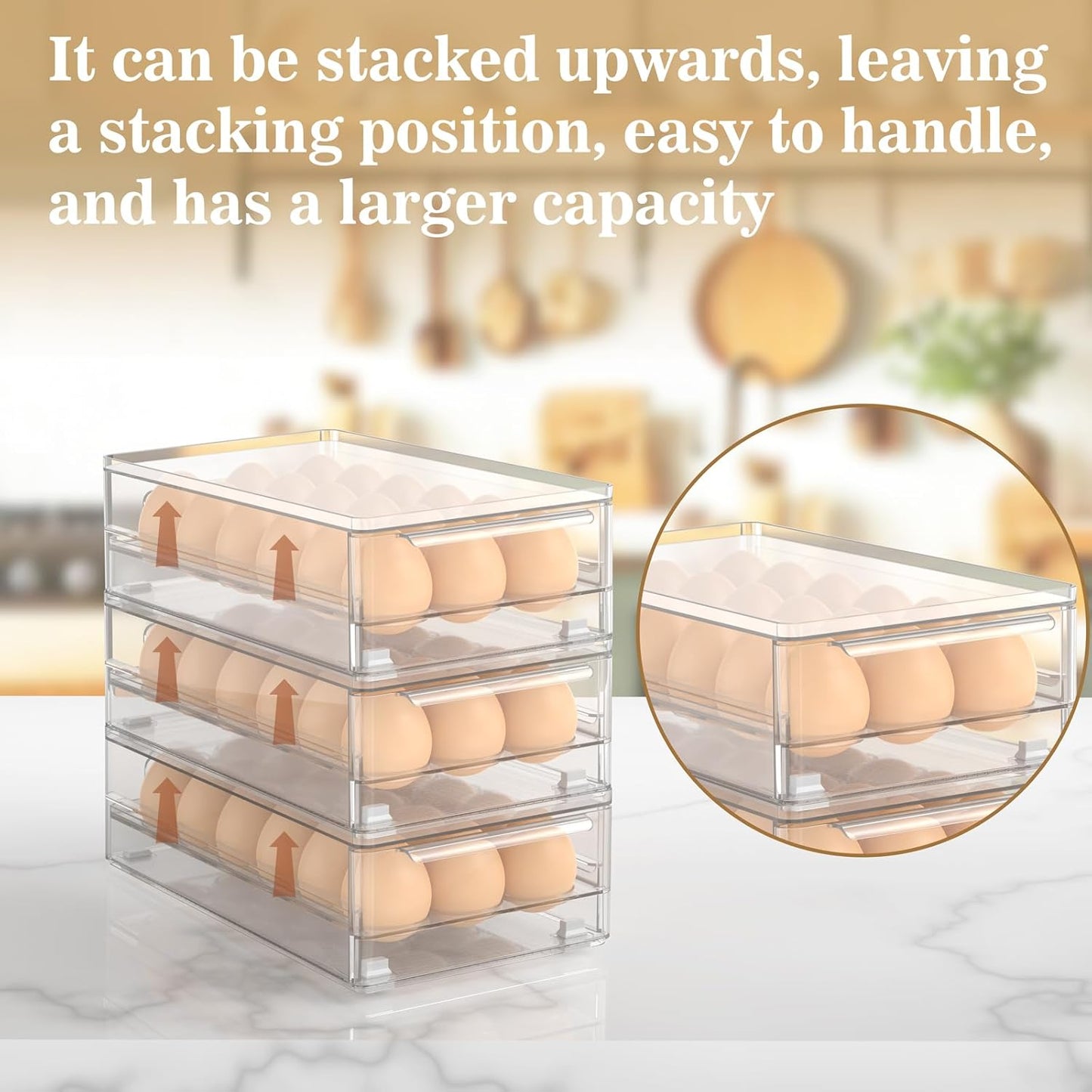 Acrylic Egg Box Transparent 18 and 36 Pack Storage for Refrigerator Kitchen Storage Size: 13.3 * 4.7 * 3.9 inches (1 pack)