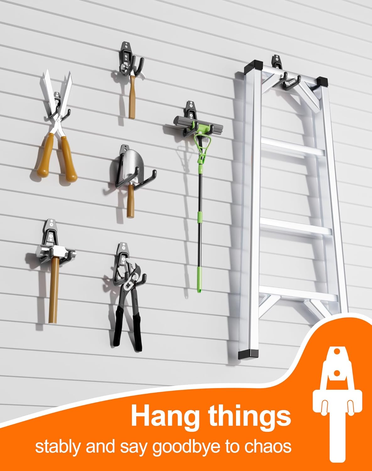 QcoQce 15 Pack Garage Hooks Heavy Duty with 2 Extension Cord Straps,Garage Storage Hooks, Wall Mount Hooks, Garage Organization and Tool Hangers for Bike, Ladder, Ropes and Garden Tools