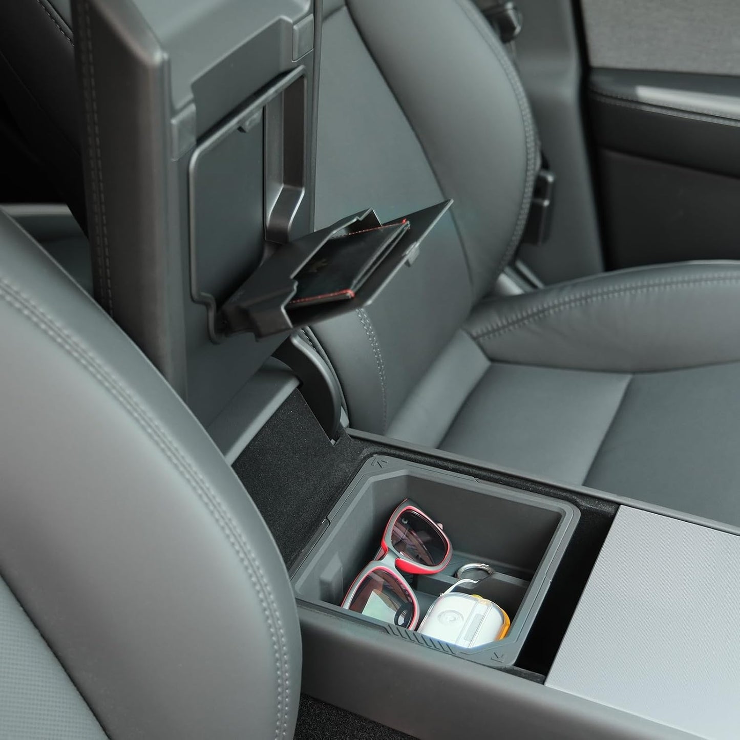 Center Console Organizer for 2025 2026 Tesla Model Y Juniper – 3PCS Hidden Console & Armrest Organizer (Black)