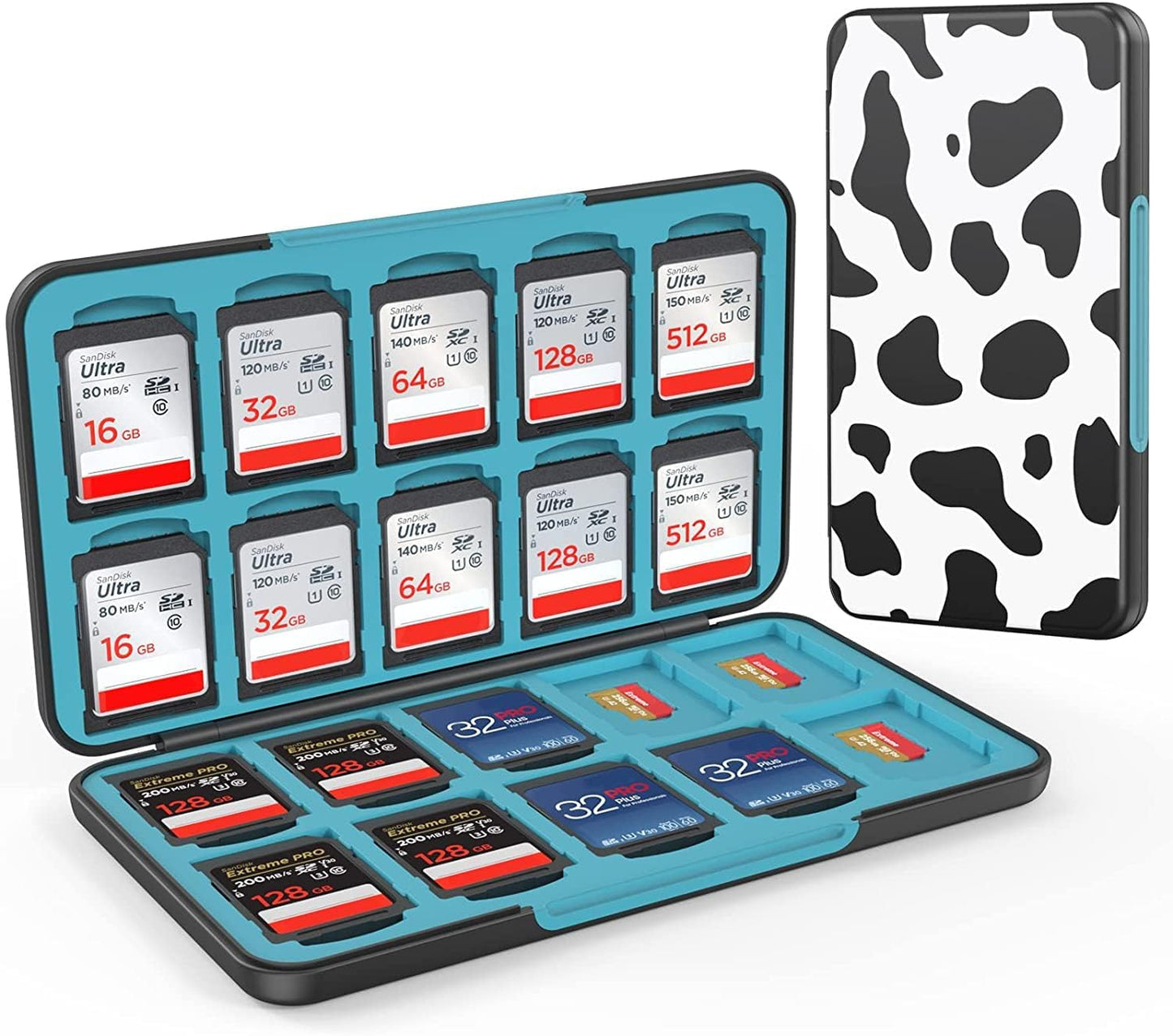 HEIYING SD Card Holder for Memory SD Card and Micro Card, Portable SD Card Holder SD SDHC SDXC TF Card Storage with 20 SD Cards Slots & 20 Micro SD Cards Slots.