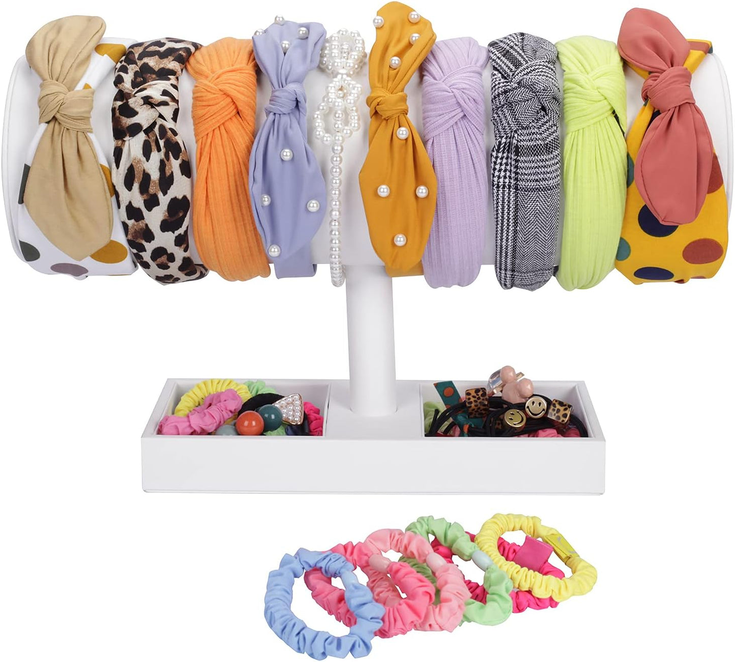 White Leather Headband Holder Organizer Storage Headband Stand Display Baby Headband Organizer for Girls Women