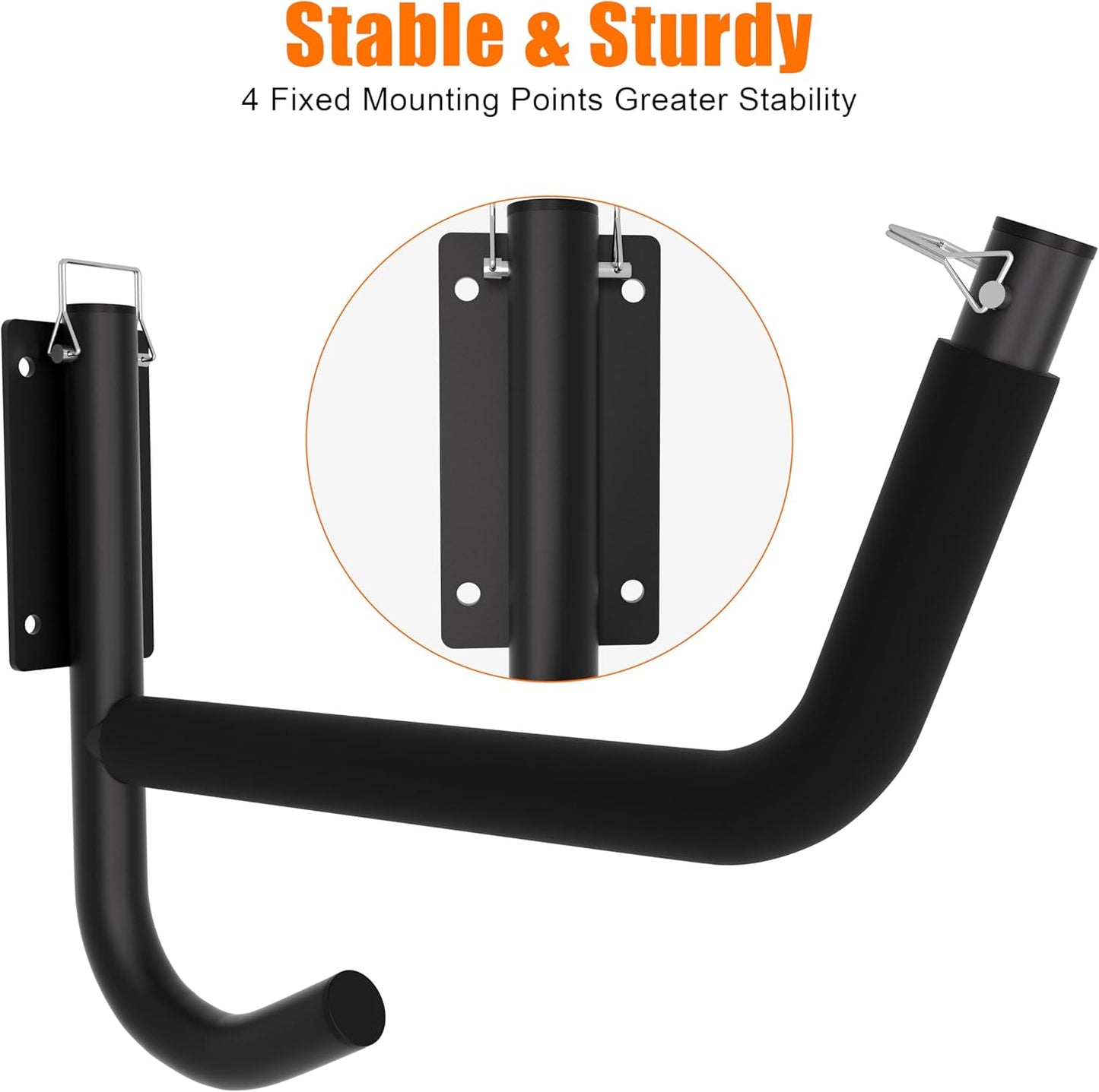 Kayak Wall Rack 2 Pack, Heavy Duty Kayak Hooks for Garage Wall Mount Storage, 300 LB Capacity Kayak Wall Hanger with Fixing Straps and Paddle Board Holder for Kayak, Canoe, Ladder, Surfboards