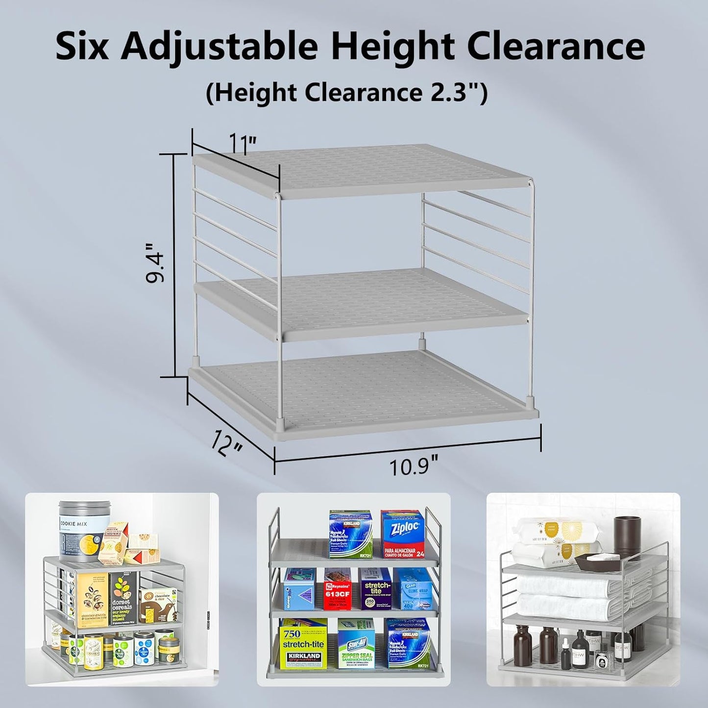 Upgraded Pantry Organizers and Storage- Divided Compartment Holder for Foil and Plastic Wrap Organizer- Kitchen Organizers and Storage for Aluminum Foil, Wraps, Box- Organization and Storage