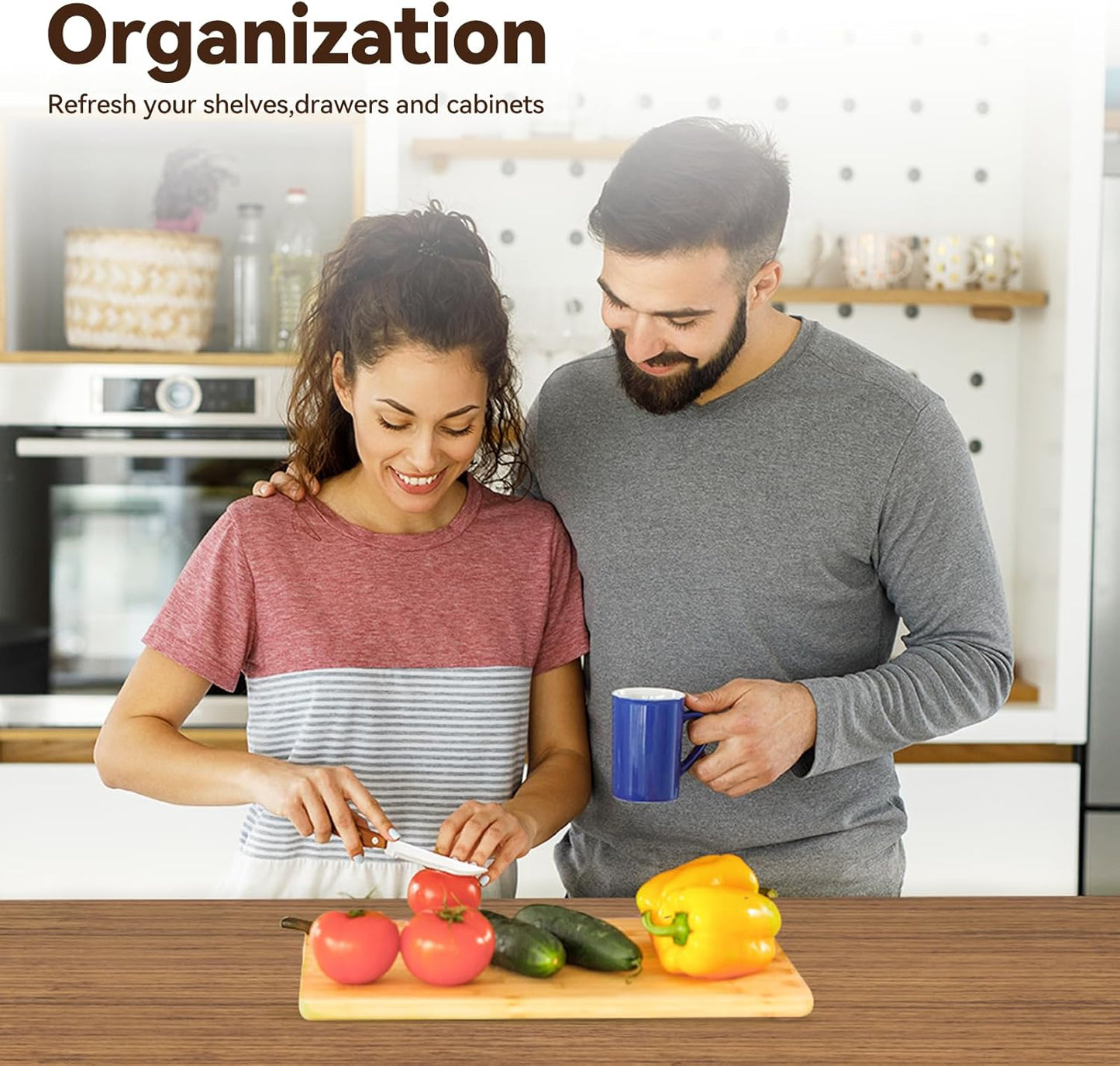 Drawer Shelf Liner for Kitchen Cabinets, Non Adhesive Slip Resistant Shelf Paper Easy to Clean, Strong Grip Thickened Waterproof Washable Mats for Pantry Shelves, Cupboard, Wood Grain, 24 in x 10 FT