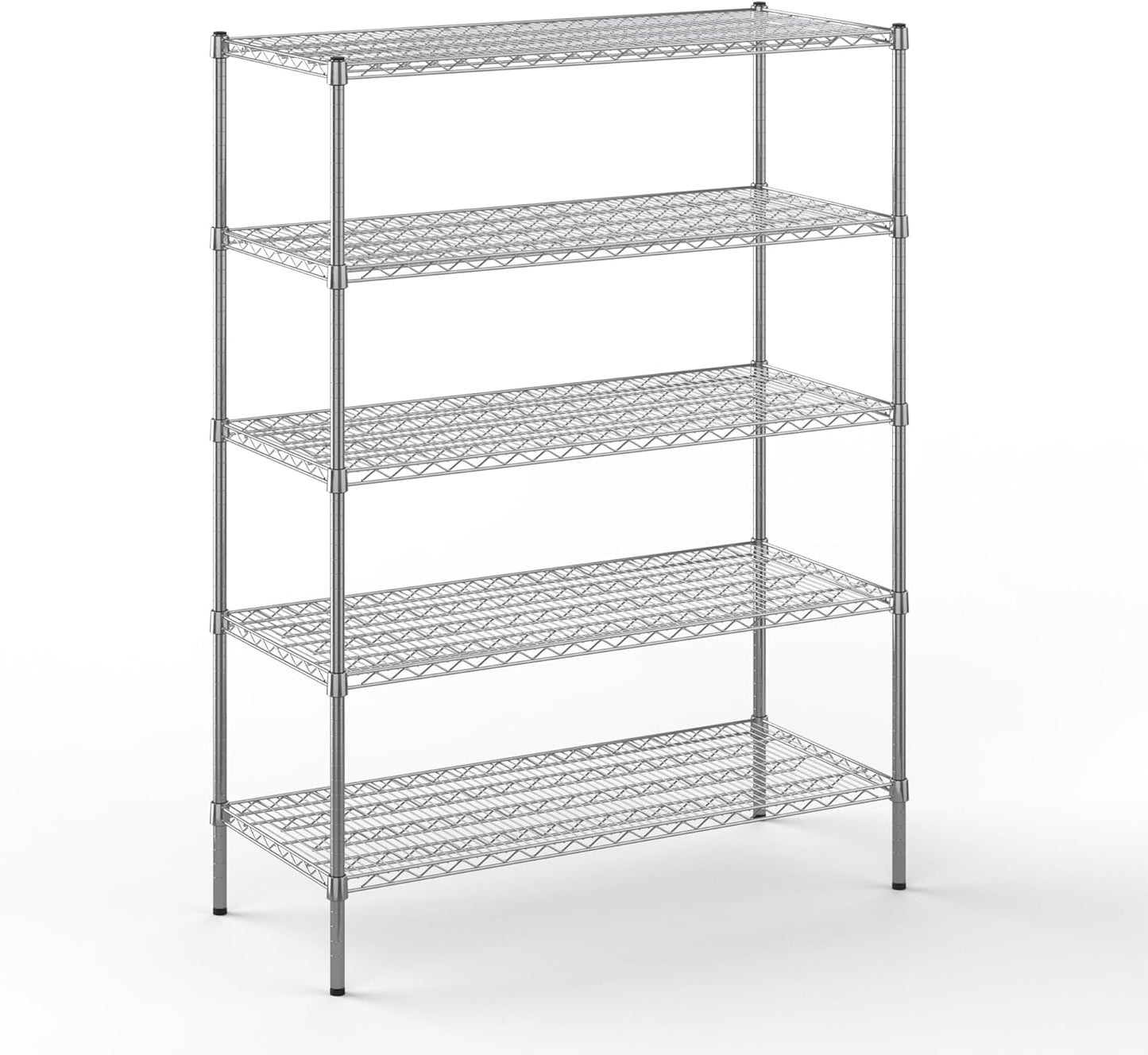 21" Deep x 48" Wide x 64" Height Wire Shelving Kit | 5-Tier | NSF Commercial Storage Rack Unit