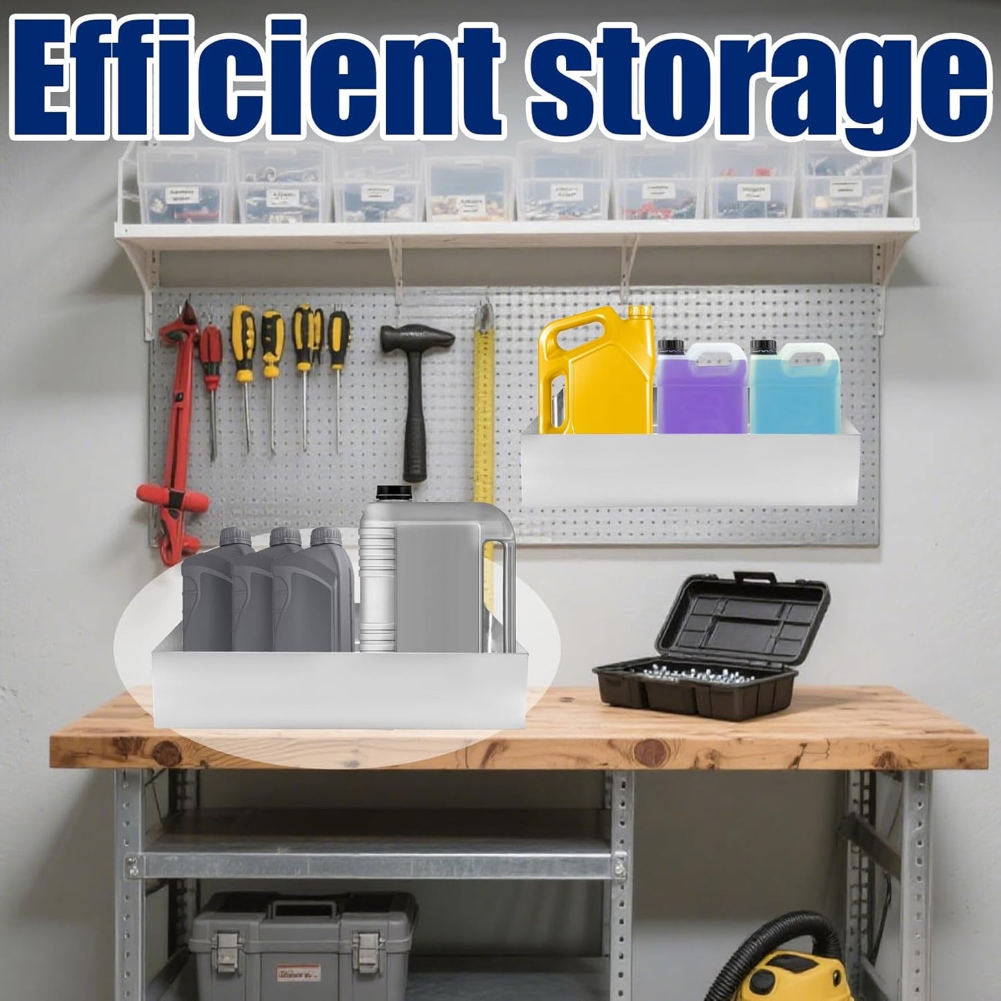 Aluminum Multi Use Storage Cabinet Holder Shelf Length 20" Accommodate 3 to 4 Gallon Jugs Suitable for Store Garages Enclosed Racing Trailers Work Areas Snowmobile Automotive Parts Silver