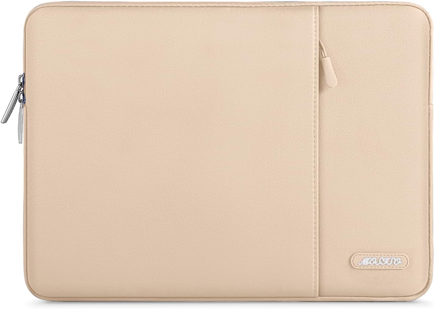 MOSISO Laptop Case 13.3 inch, 13-13.3 inch Laptop Sleeve Compatible with MacBook Air/Pro 13/Pro 14 M5 M4 M3 M2 M1, HP Dell ASUS Lenovo,Polyester Vertical Computer Sleeve Bag with Pocket, Apricot