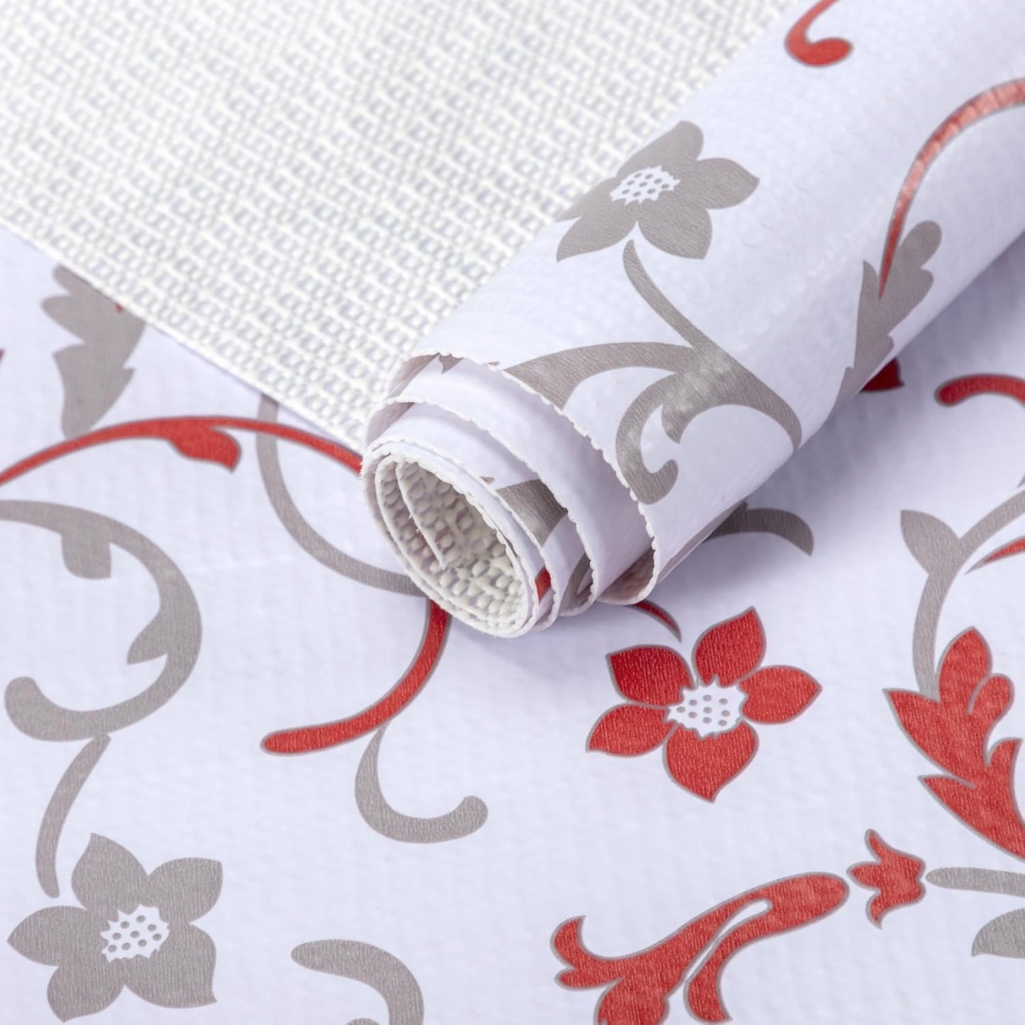 2 Rolls 18" W x 96" L Floral Drawer and Shelf Liner for Cabinets, Non-Adhesive Strong Grip Non-Slip Flower Shelf Cabinet Kitchen Shelf Liners for Kitchen Cabinets