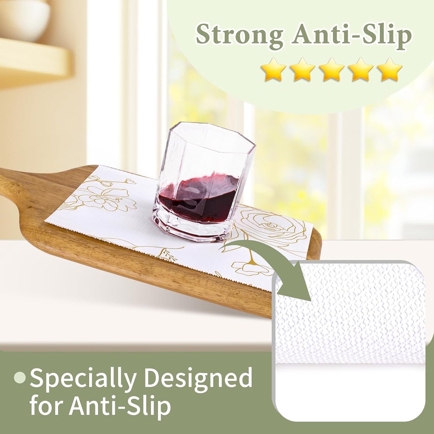 Shelf Liners for Kitchen Cabinets 12in x 20FT Non Adhesive Drawer Liner Gold Floral Thickened Shelf Liner Paper Strong Non-Slip Easy to Clean for Tool Box Refrigerator with Knife and Tape Measure