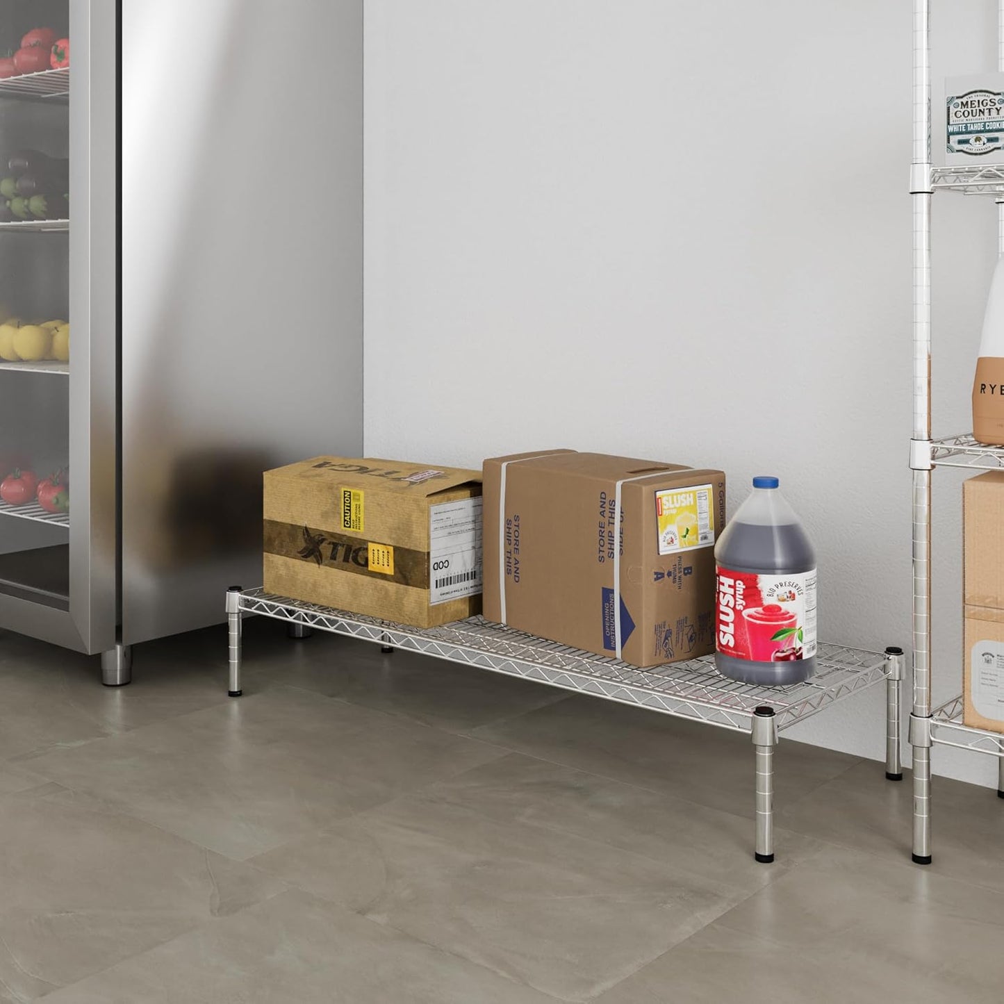 18" Deep x 48" Wide x 8" Height Wire Shelving Kit | 1-Tier | NSF Commercial Storage Rack Unit