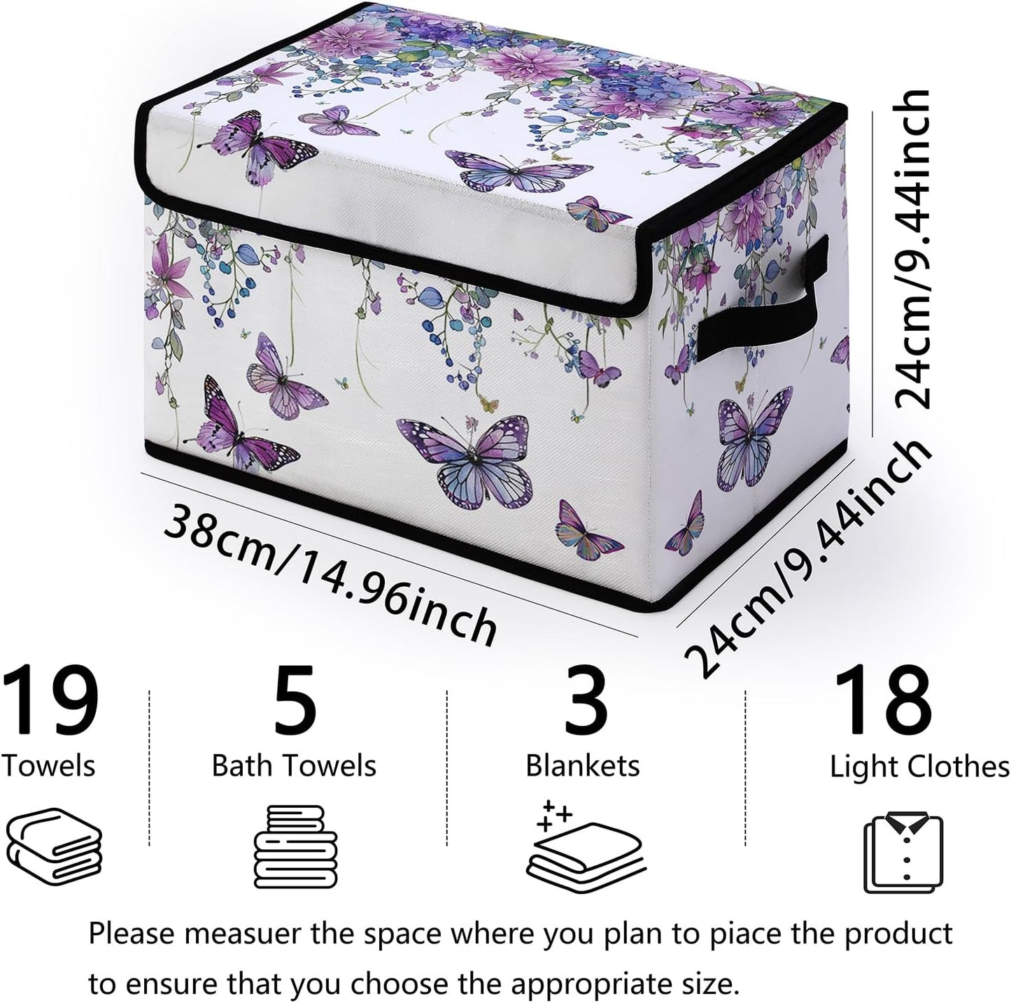 Stackable Clothes Storage Bins with Lids,Closet Organizers Fabric Box for Home and Office,Blanket Clothes Organizers,Under Bed Storage Containers 3 Pack.