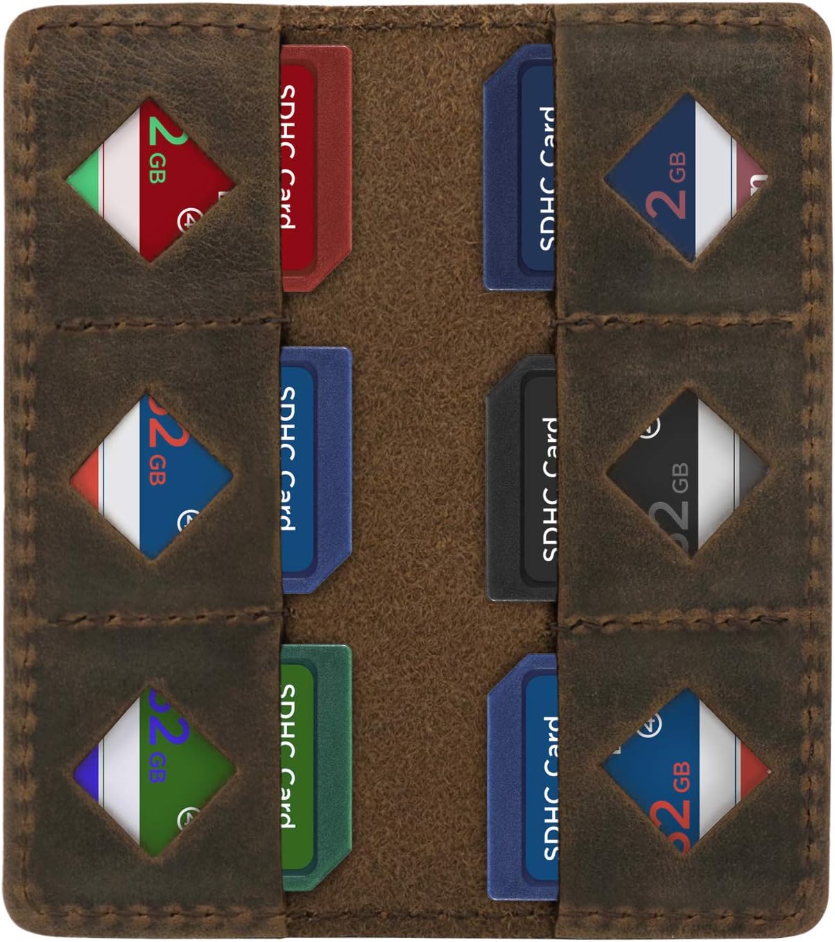 MegaGear Leather SD Card Holder with 12 Card Slots