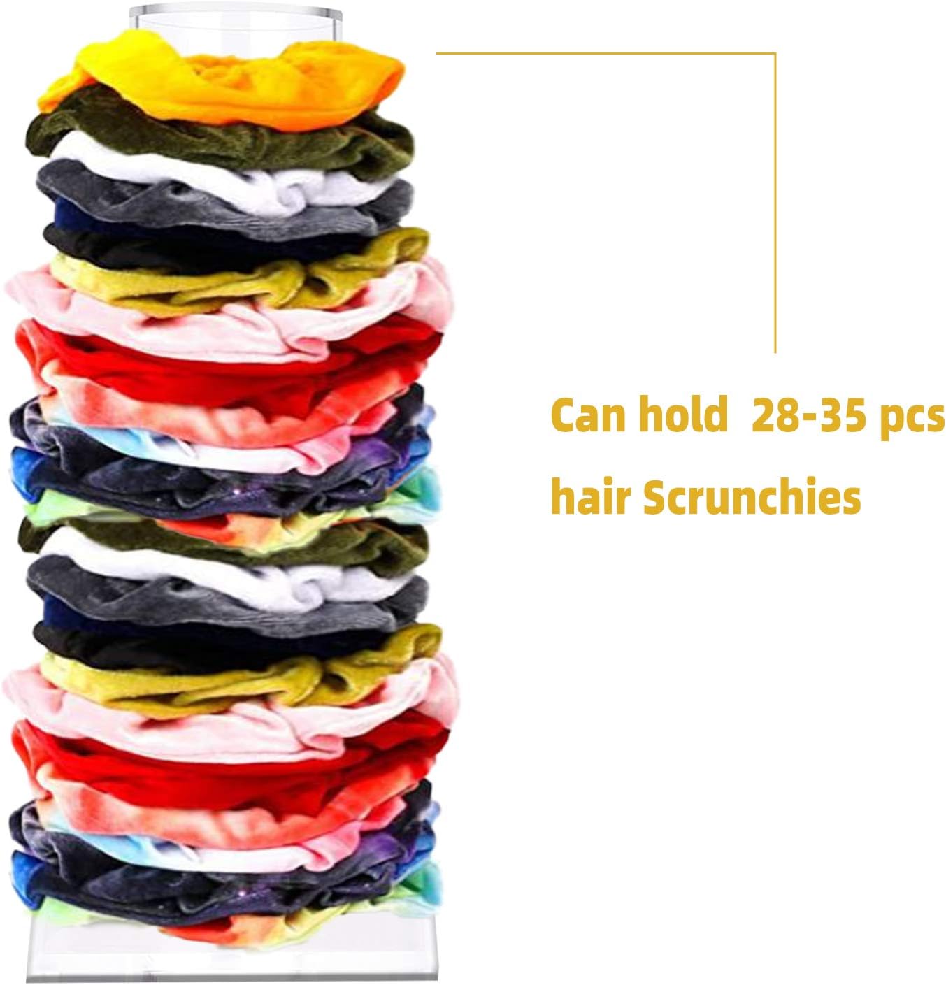 OAOLEER 10inch Scrunchie Holder Stand,Clear Jewelry Organizer for Teen Girl Women Gifts, The Perfect Scrunchy Display Organizer
