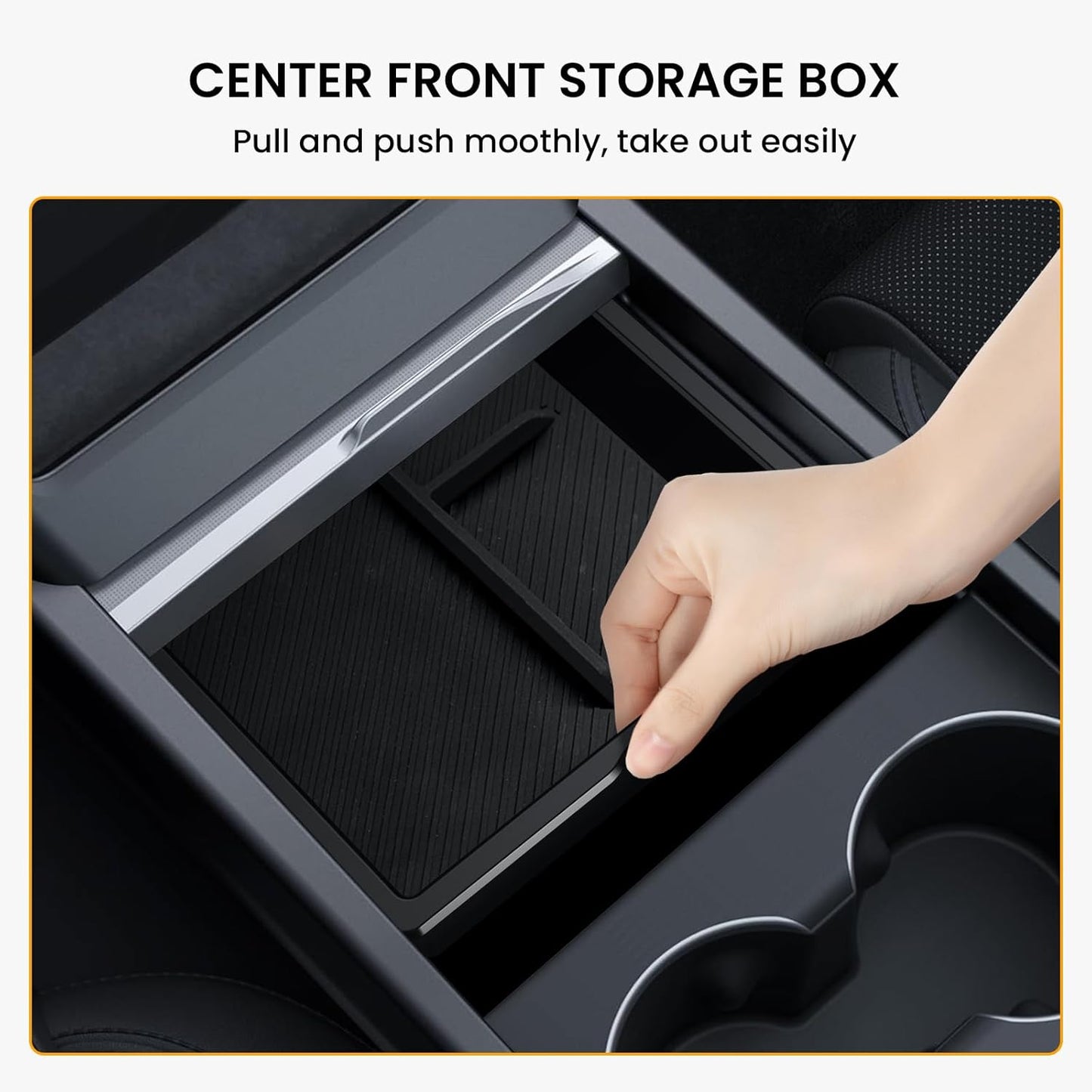 6PCS Center Console Organizer Tray for Tesla Model 3 Highland 2024 2025 Car Accessories with Armrest Storage Tray, Hidden Storage Box, Cup Holder Insert, Camera Privacy Cover, Glove Box Hook