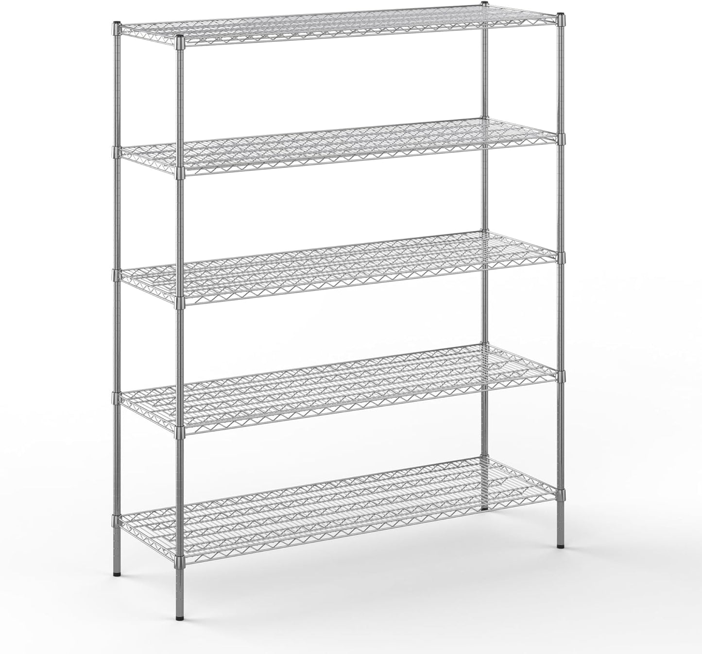 21" Deep x 60" Wide x 74" Height Wire Shelving Kit | 5-Tier | NSF Commercial Storage Rack Unit