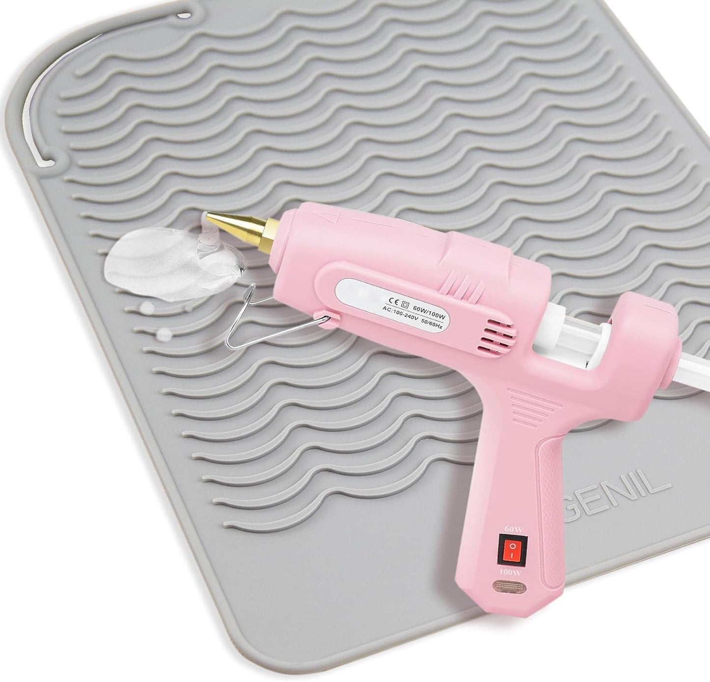 ANGENIL Travel Flat Iron Hair Straightener Large Pad Heat Mat for Curling Iron Silicone Sleeve Mat, Use for Heat Resistant Mat for Craft Glue Guns & Hair Iron Tools Pad