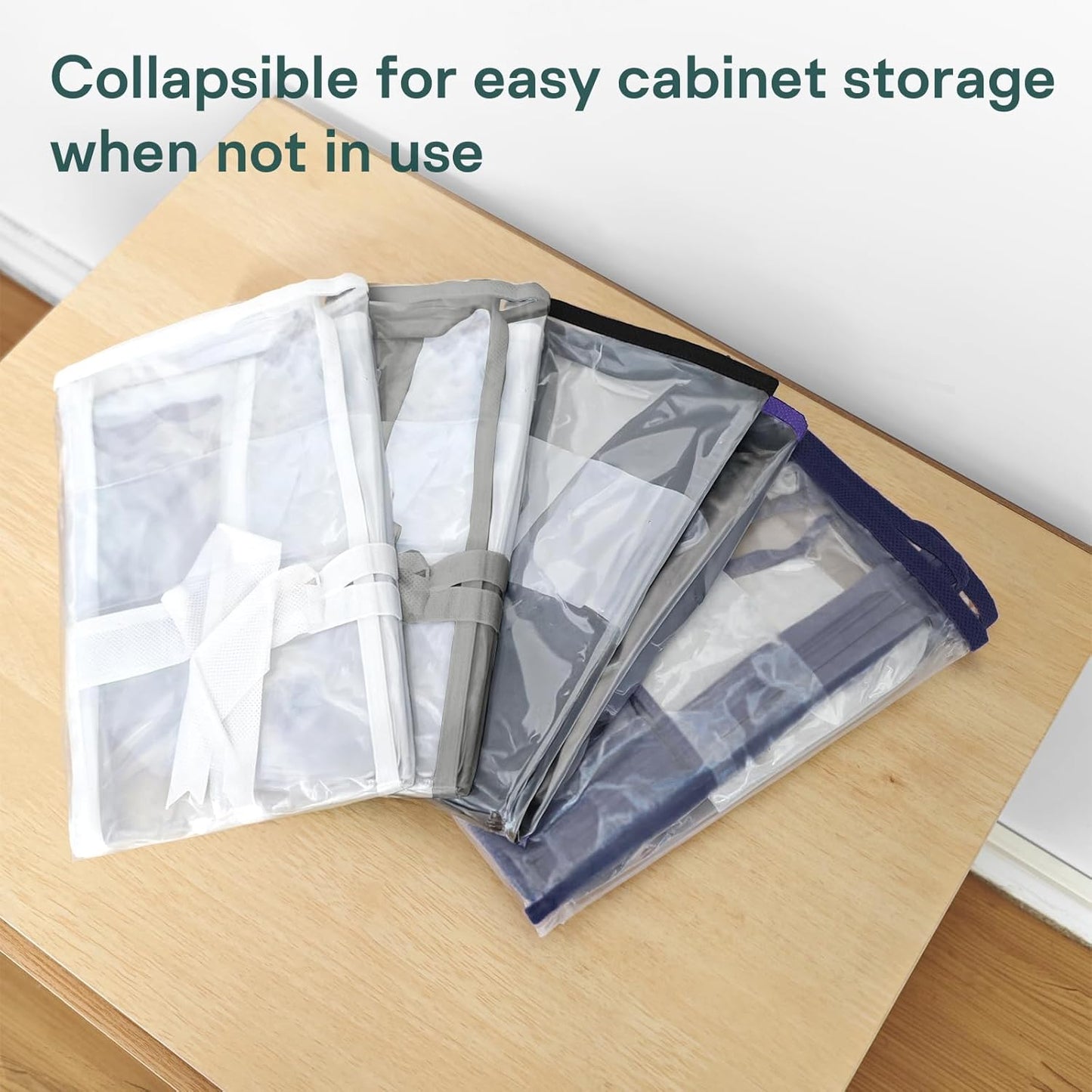 5 Pack Clear Storage Bags for Clothes, 22L Blanket Storage Bags, Under Bed Storage, Closet Organizers Bag, Upgraded Version Two-Way Zippers Design(Grey)