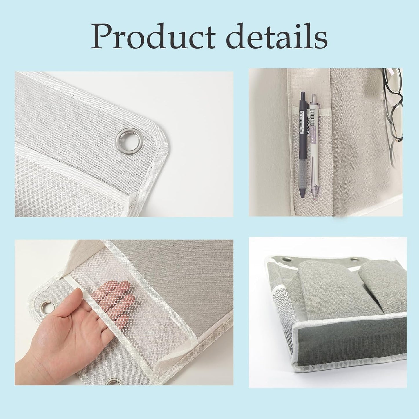 Hanging Basket for Organizing, Wall Organizer with Pockets and Over The Door Organizer，Can for Home, Closet, Office and Camper (4 White)