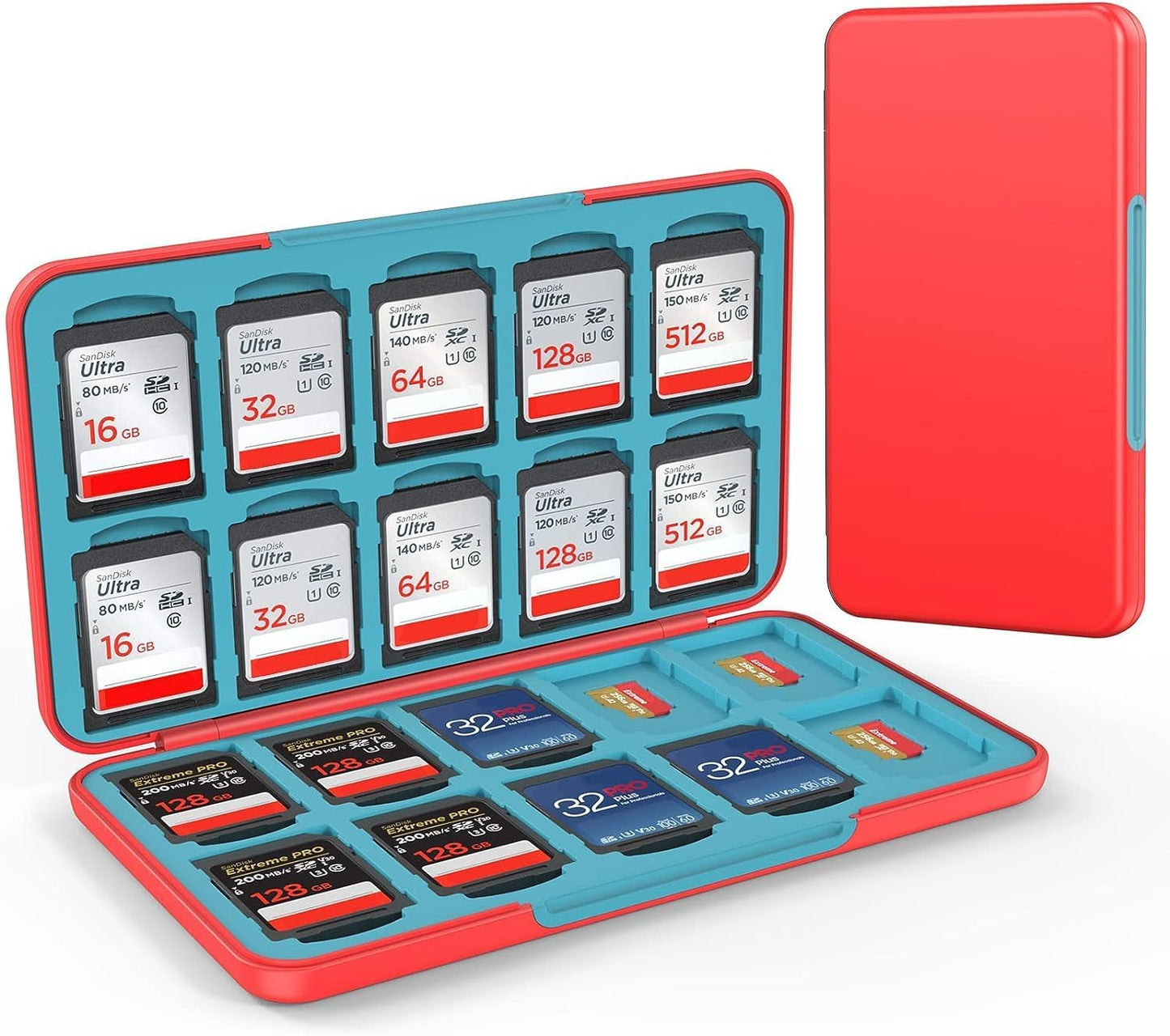 HEIYING SD Card Holder for SD/TF Cards,Portable Memory Card Storage Case Compatible with 20 SDXC SDHC and 20 TF Cards Slots