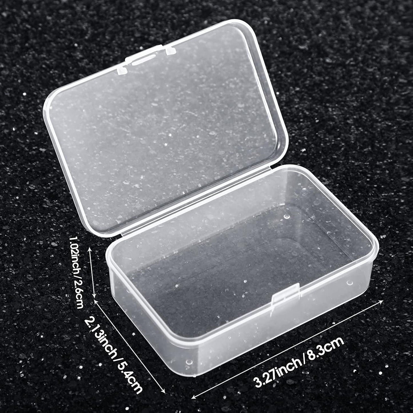 SATINIOR 48 Packs Clear Small Plastic Containers Transparent Storage Box with Hinged Lid for Small Items Crafts Jewelry (3.27x2.13x1.02 Inches)