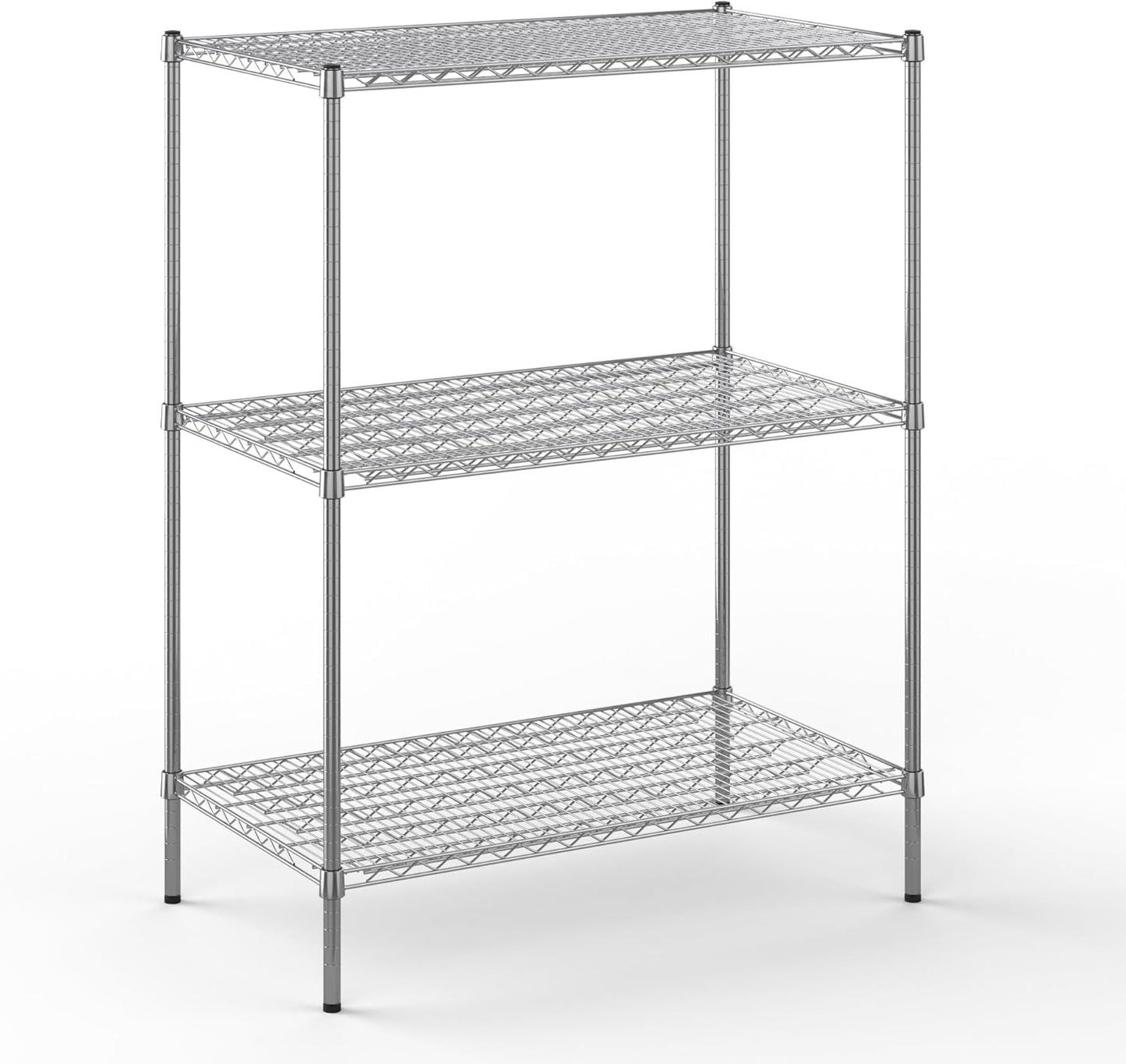24" Deep x 42" Wide x 54" Height Wire Shelving Kit | 3-Tier | NSF Commercial Storage Rack Unit