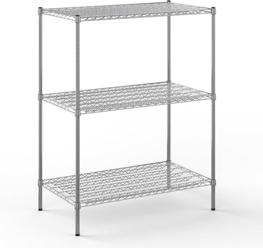 24" Deep x 42" Wide x 54" Height Wire Shelving Kit | 3-Tier | NSF Commercial Storage Rack Unit