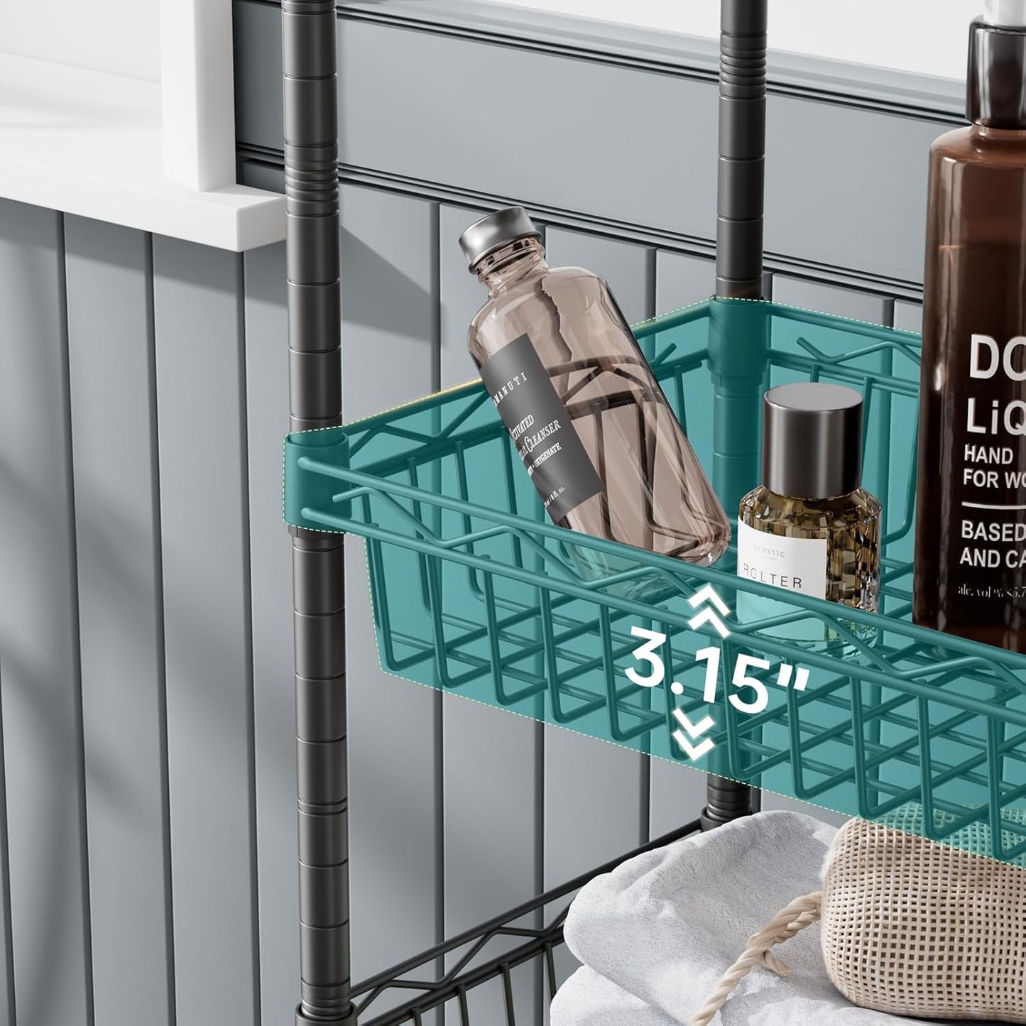 SINGAYE Shelf Closet Wire Shelving：Adjustable Metal Unit for Laundry Room Organization Bathroom Kitchen Home Storage with Wheels Pantry Rack Shelves