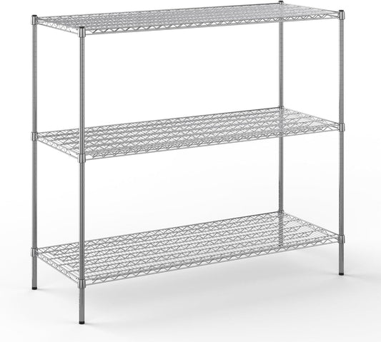 24" Deep x 60" Wide x 54" Height Wire Shelving Kit | 3-Tier | NSF Commercial Storage Rack Unit