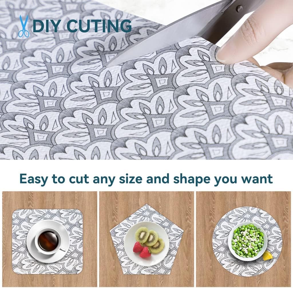 2 Rolls 12" W x 120" L Floral Drawer and Shelf Liner for Cabinets, Non-Adhesive Strong Grip Non-Slip Flower Shelf Cabinet Kitchen Shelf Liners for Kitchen Cabinets
