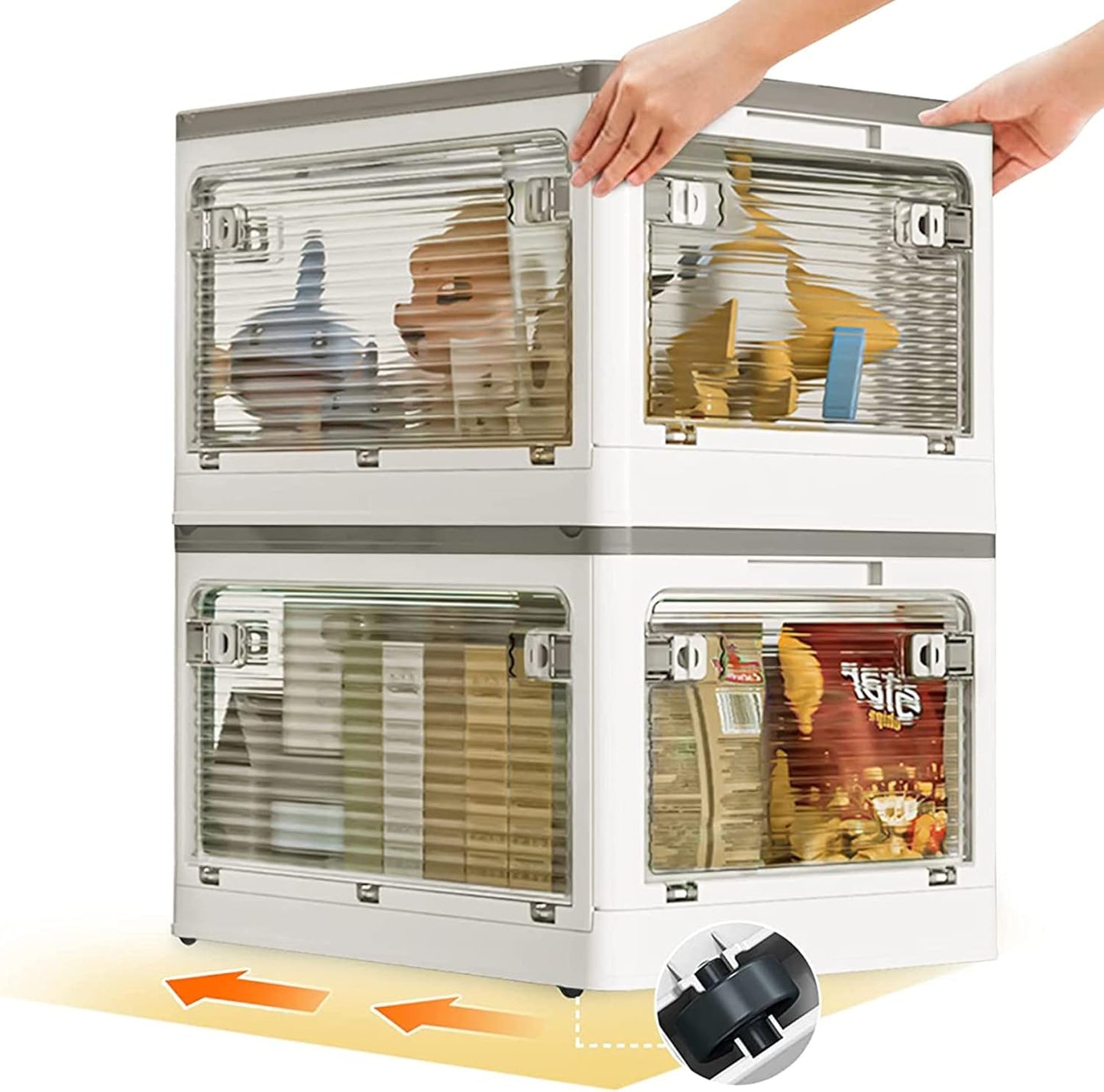 Collapsible Storage Bins with Lids, Closet Organizers, Dorm Room Essentials, Folding Storage Box