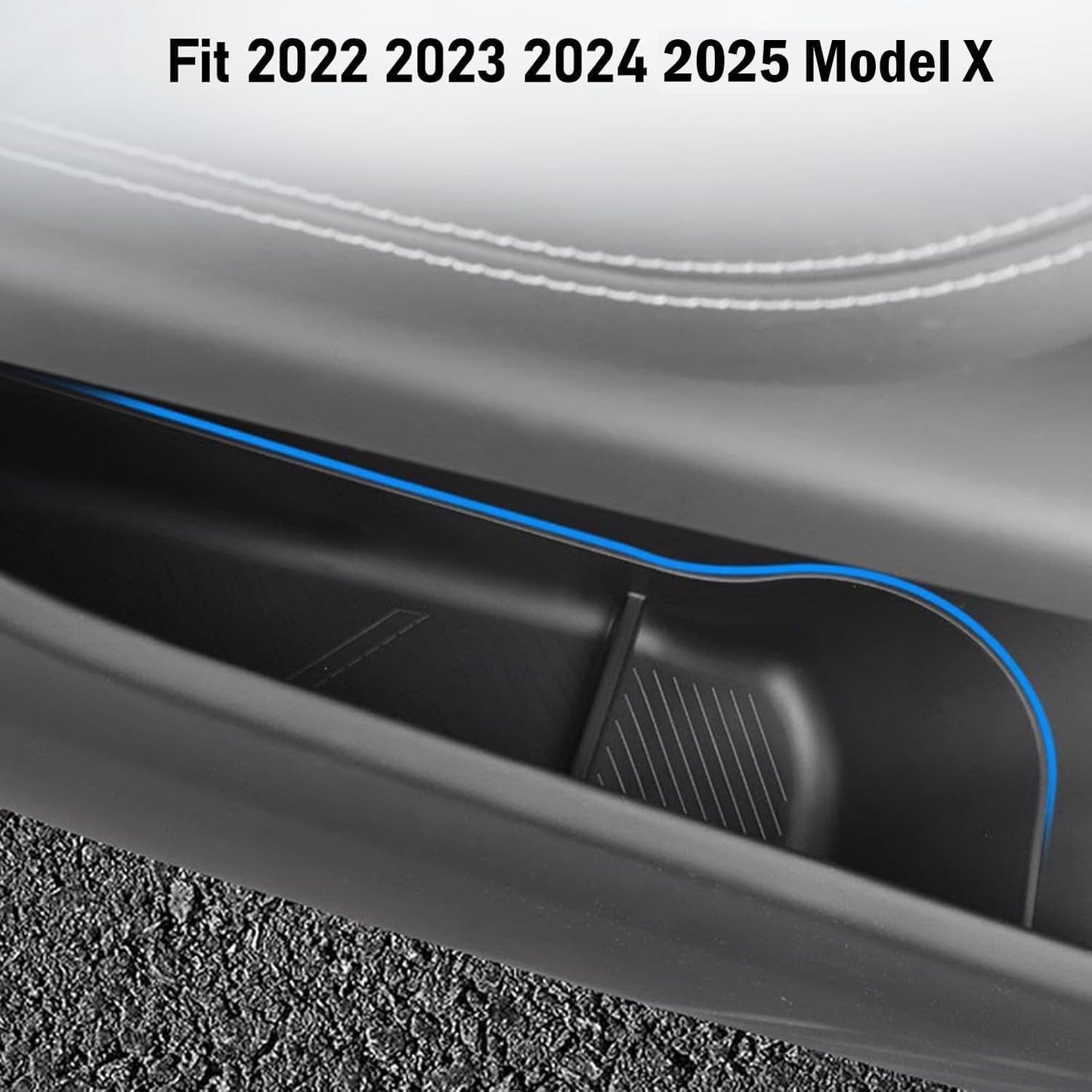 Yumzeco 2PCS Compatible 2021 2022 2023 2024 2025 2026 Tesla Model X Door Side Storage Box Tray, Front Row Door Side Organizer Tray for Tesla Model X Accessories 2021 2022 2023 2024 2025 2026
