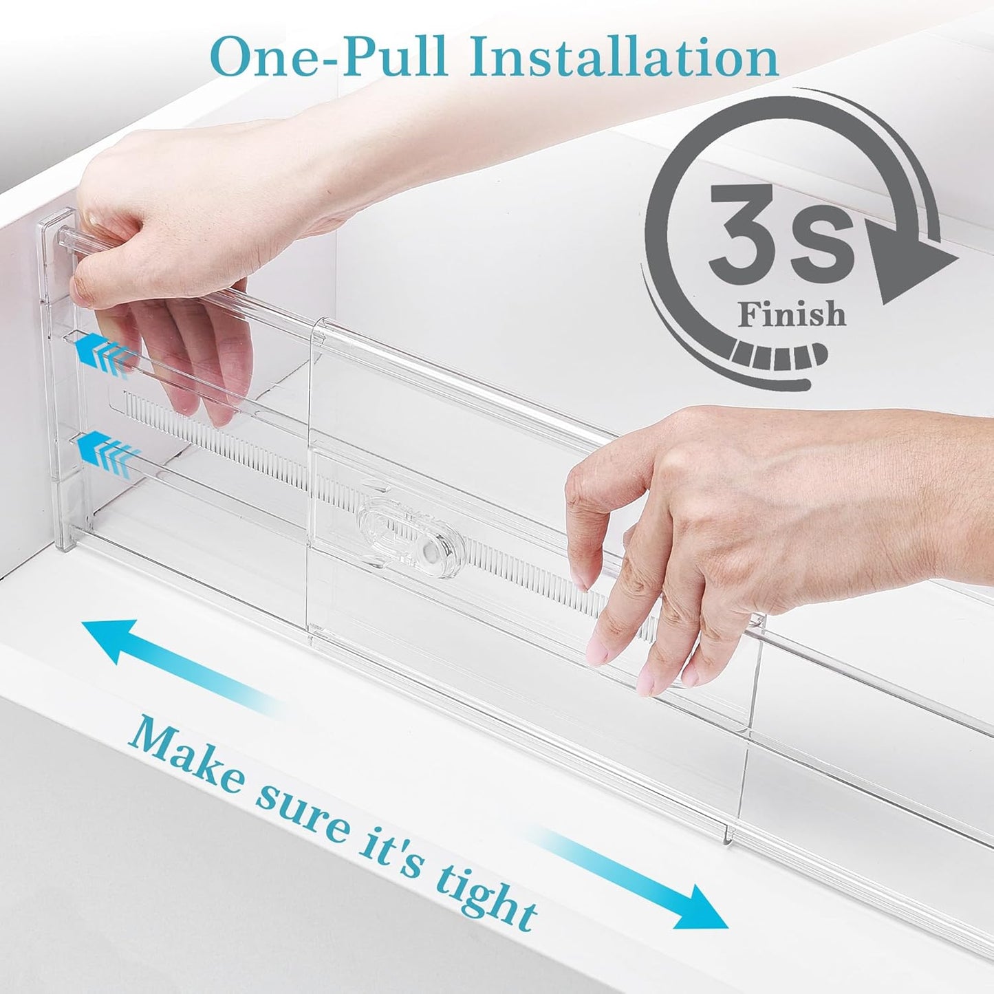 Vtopmart 10 Pack 6" Tall Upgrade Drawer Dividers for Big and Deep Drawer, 12.8"-22.3" Adjustable Expandable Dresser Drawer Organizer, Clear Plastic Separators for Dresser, Baby Supplies, Kitchenware