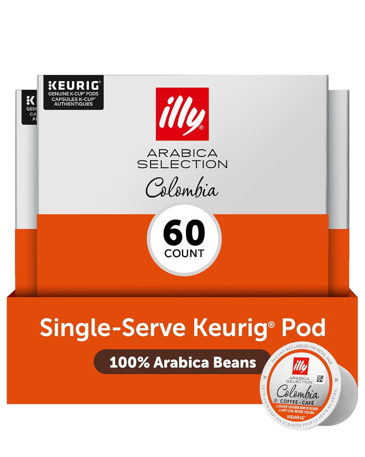 Illy Coffee K Cups - Compatible Pods for Keurig Coffee Maker - Single Origin Colombia Medium Roast - Notes of Citrus and Red Fruits - 10 Count (Pack of 6)