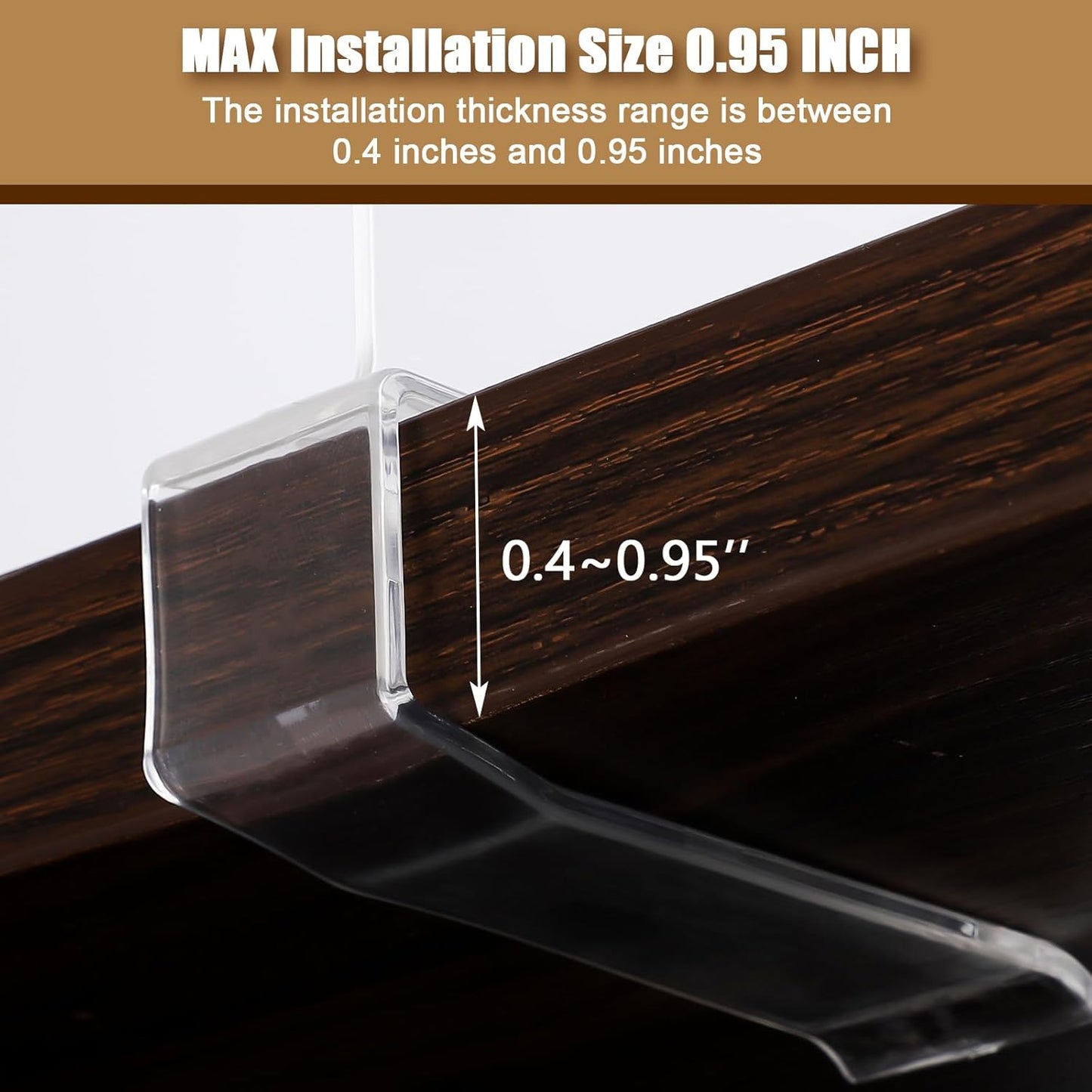 6 Pack Clear Acrylic Shelf Dividers for Closet Organization, Purse Organizers for Closet, Clothing Dividers, Handbag Organizers for Shelves in Bedroom and Office