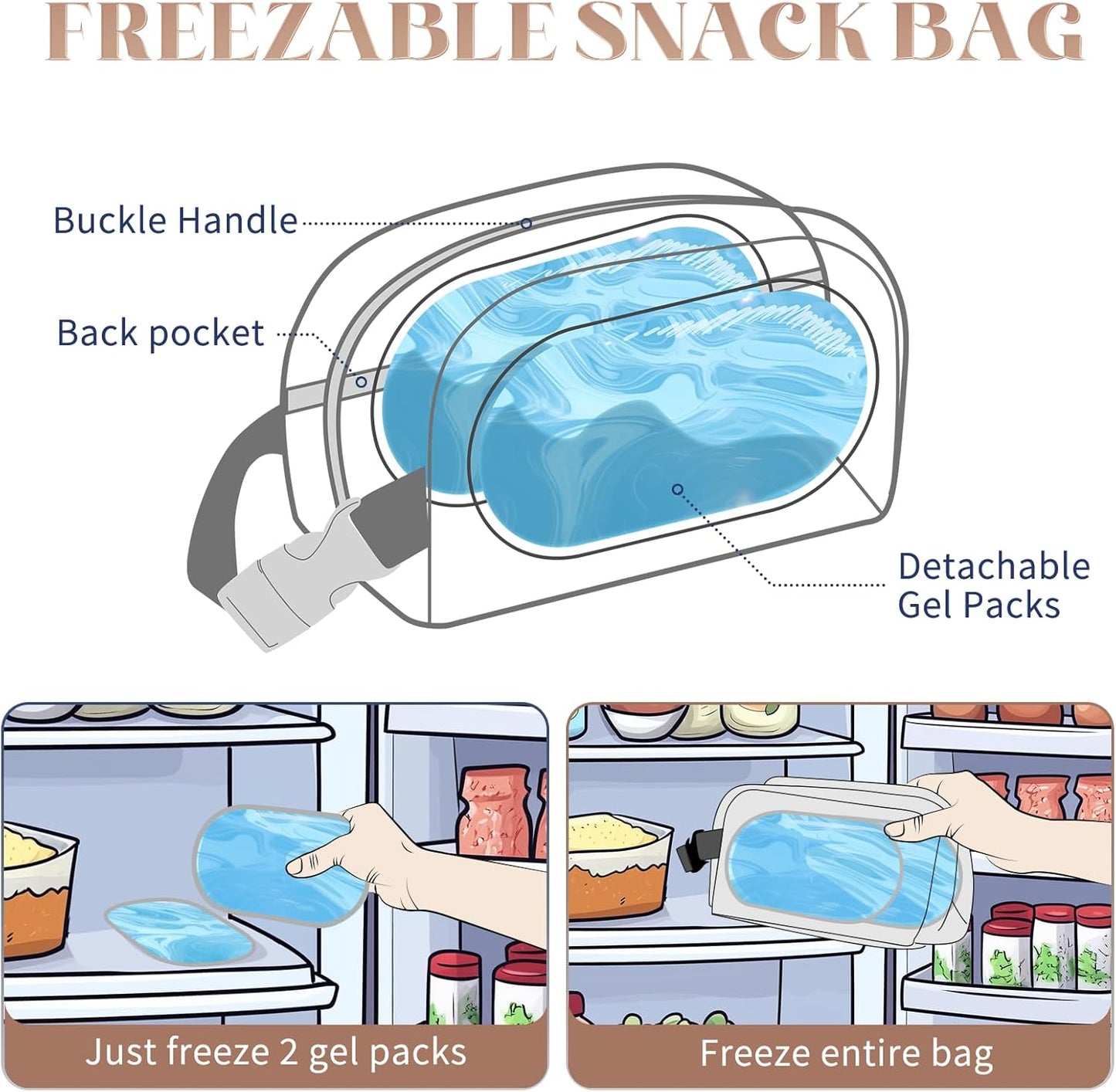 Small Cooler Bag Freezable Lunch Bag for Work School Travel,Leak-Proof Small Lunch Bag,Small Insulated Bag for Kids/Adults,Freezer Lunch Bags,Freezable Snack Bag,Mini Lunch Bag Fit for Yogurt