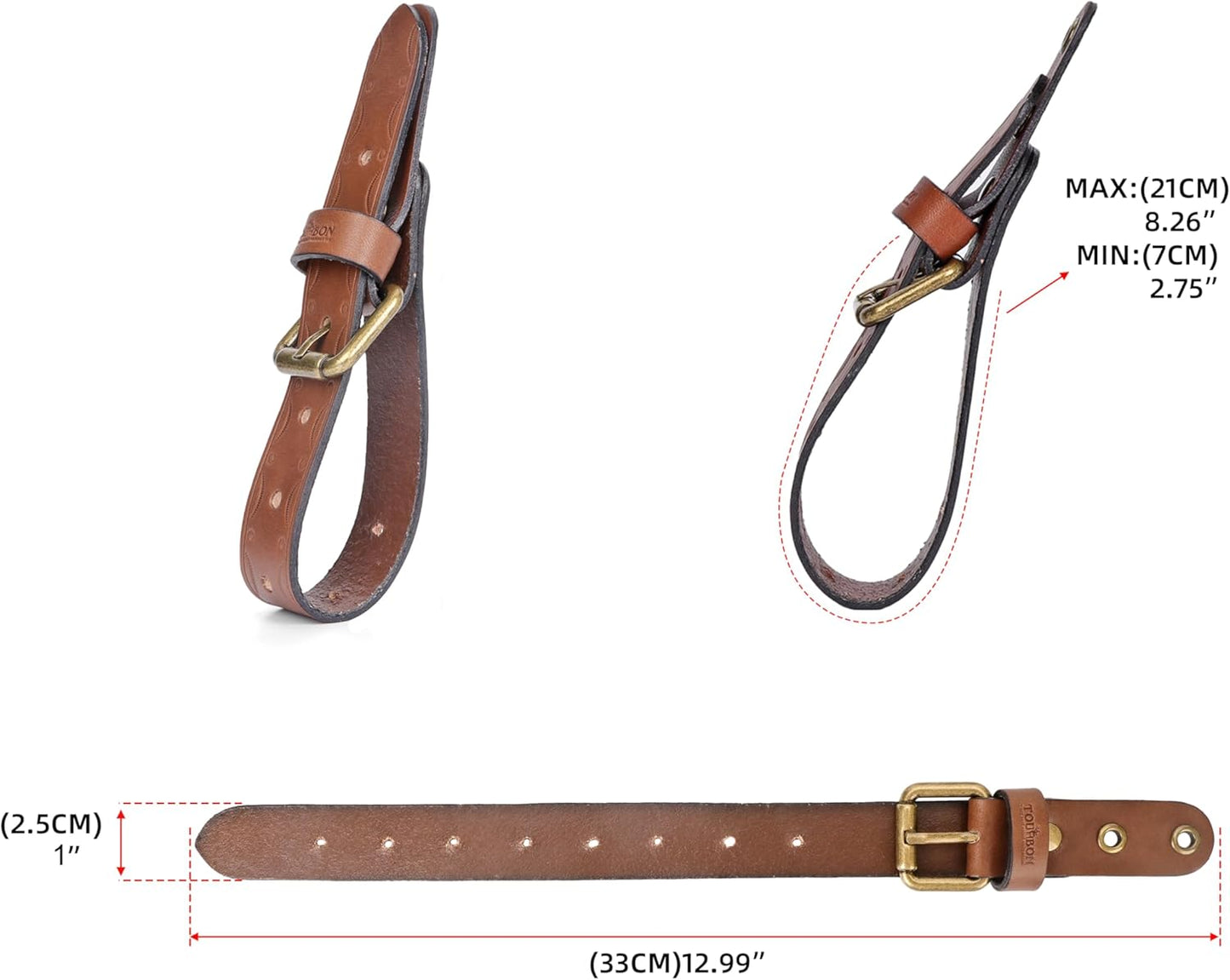 Tourbon Leather Wall Hanging Straps, Buckle Closure for Axes Hatchets & Tools, Heavy Duty Tool Hangers, Gun Rack Wall Mount Display, Axe Mount Holders, Sword Organizer Hooks, Set of 2