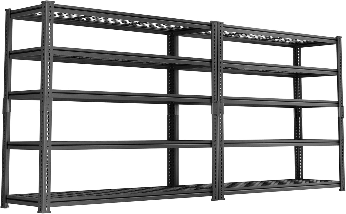Storage Shelves 2PCS, Garage Shelving Heavy Duty 2800 LBS Capacity, 48" L x 18" W x 72" H Adjustable Metal Shelving Organizer Wire Rack, 5 Tier Utility Shelf Unit for Pantry Closet Warehouse