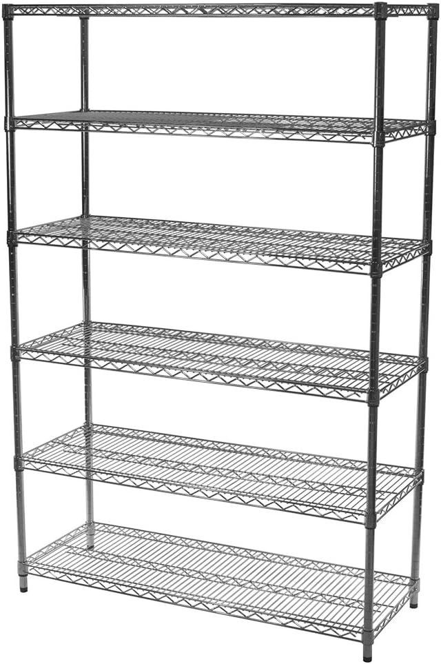 Shelving Inc. 18" d x 30" w x 84" h Chrome Wire Shelving with 6 Tier Shelves, Weight Capacity 800lbs Per Shelf