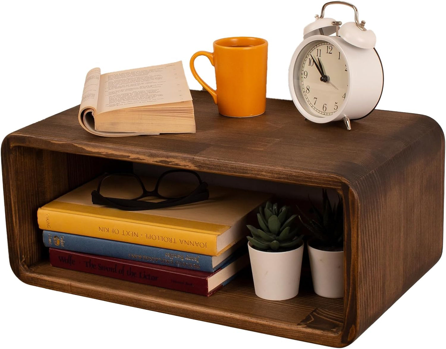 Floating Nightstand Wooden, Bedside Table, Nightstand Shelf, Handmade, Wall Mounted Bedside Shelf, Minimalist and Unique Style (Vancouver)