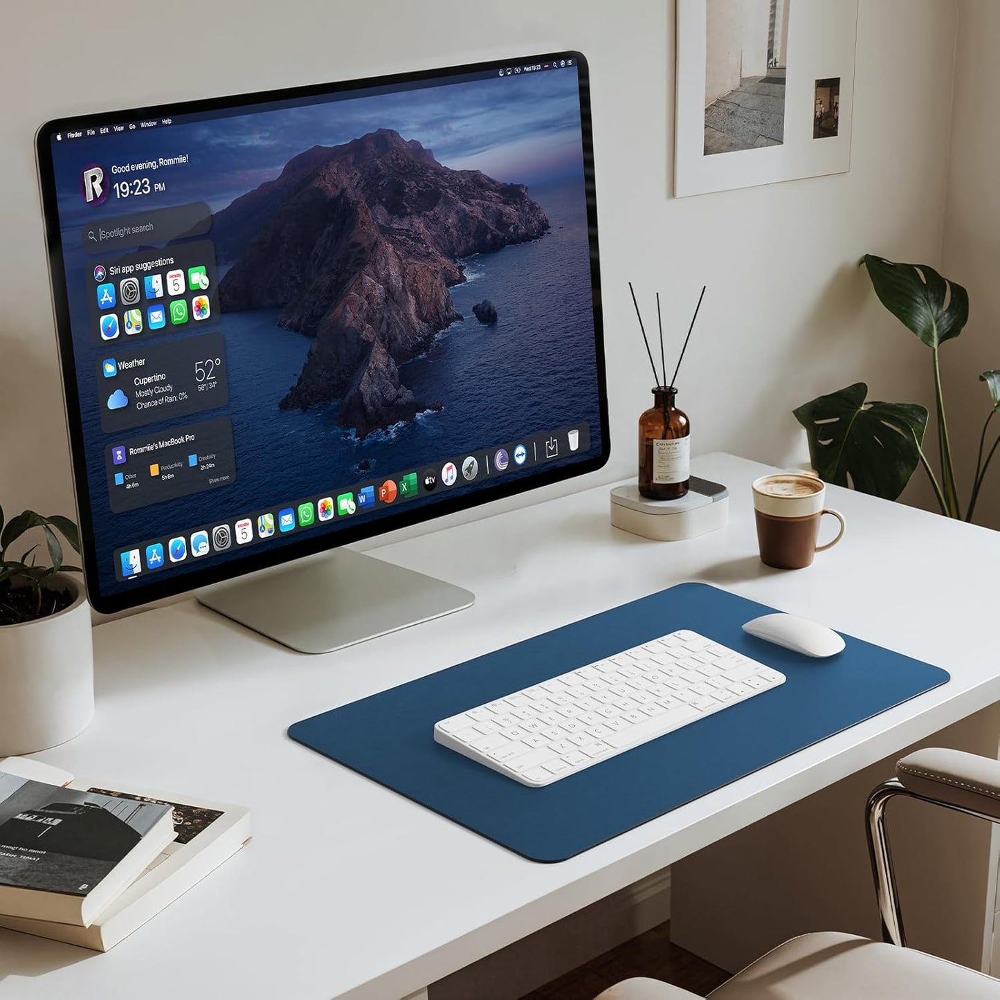 Jotsome Leather Desk Pad Mat, Non-Slip Desk Blotter Pad - Desk Protector for Office, Home, Lap Desk, Laptop, and Desktop, Gift for The Holidays or Christmas (Midnight Blue, 17" x 12")