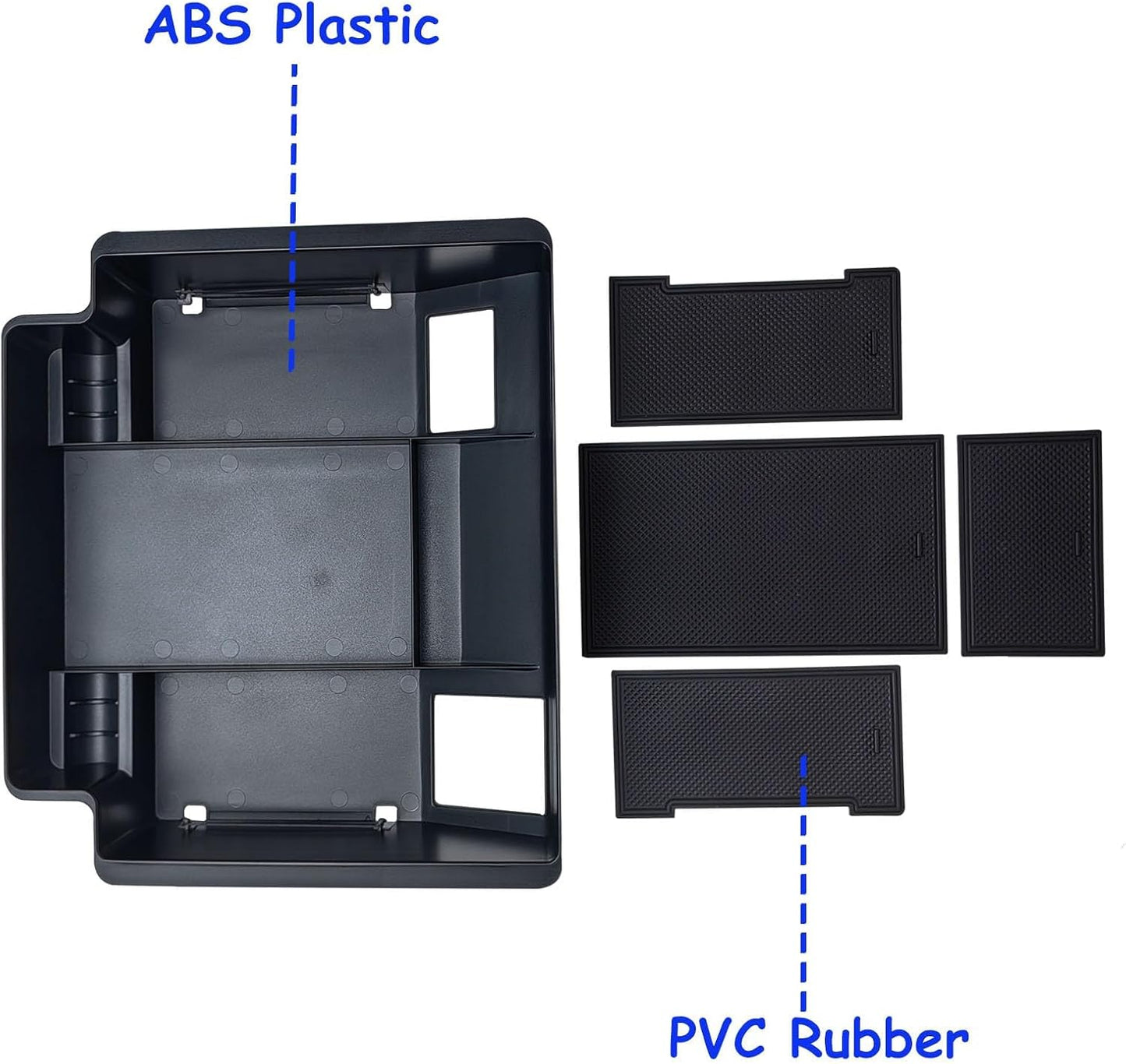 Center Console Tray for 2022-2024 2025 Chevy Silverado/GMC Sierra 1500 and 2024 2025 Silverado/Sierra 2500/3500HD Accessories, Armrest Box Storage Organizer (Fits Bucket Seat Console Only)