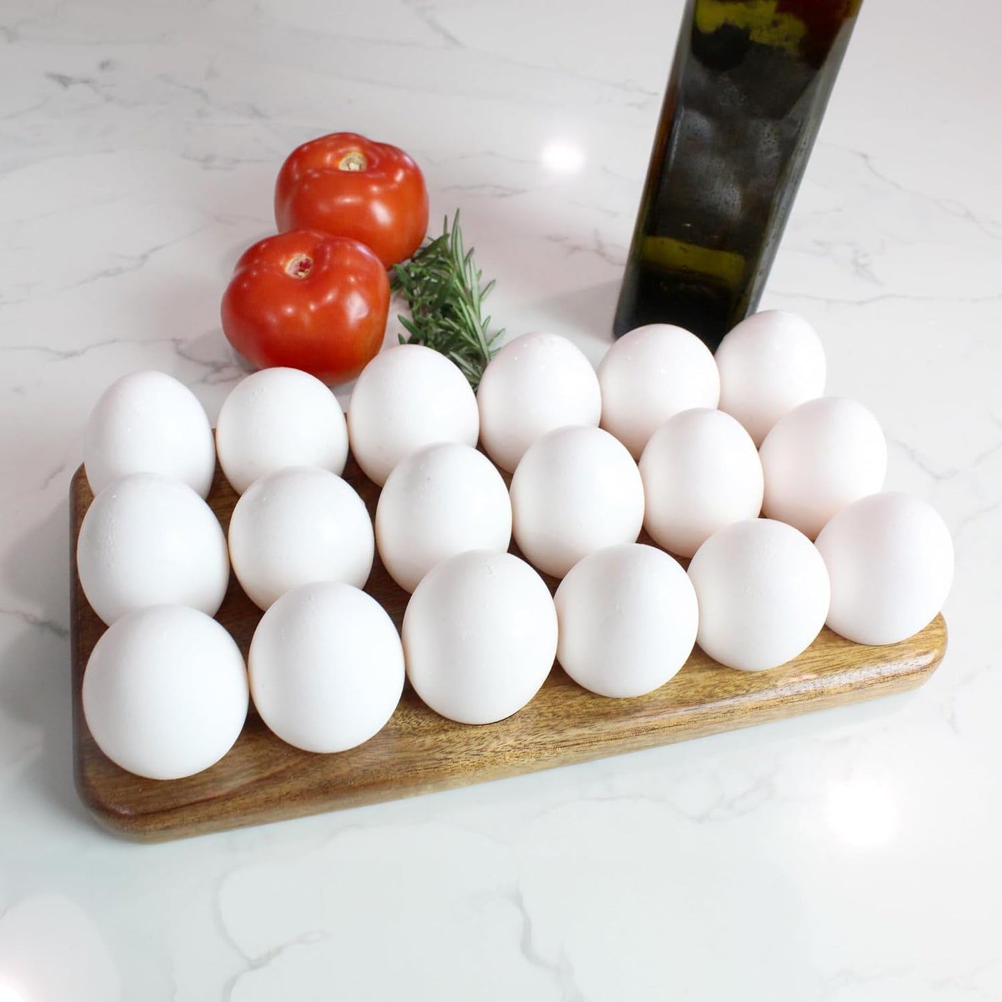 Gui's Chicken Coop Egg Tray - Rustic Wooden Egg Holder For Eggs Usable in Kitchen Refrigerator, or Countertop for Display or Storage - Easy to Clean… (18 Eggs)
