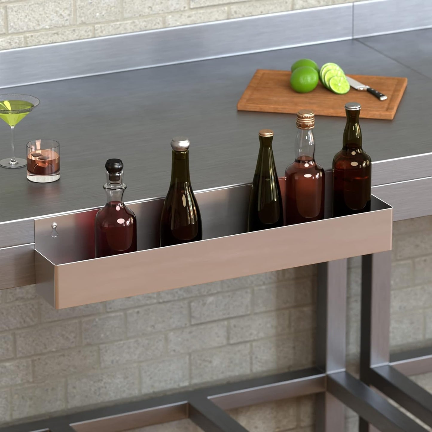 Stainless Steel Single Tier Speed Rail, Liquor Rack, Speed Rack, Bottle Holder - 30 Inch